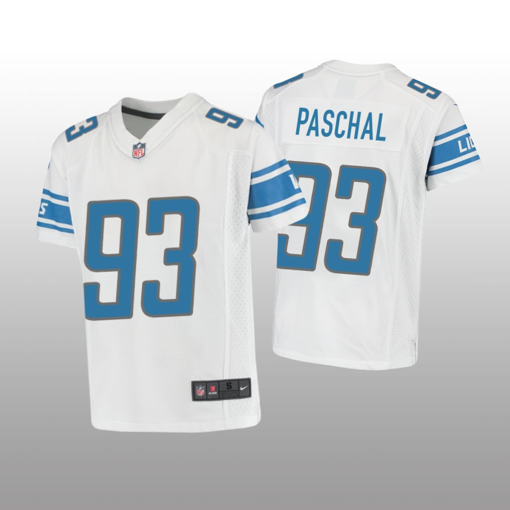Hunk Wear - Detroit Lions Josh Paschal White Jersey Game - Youth