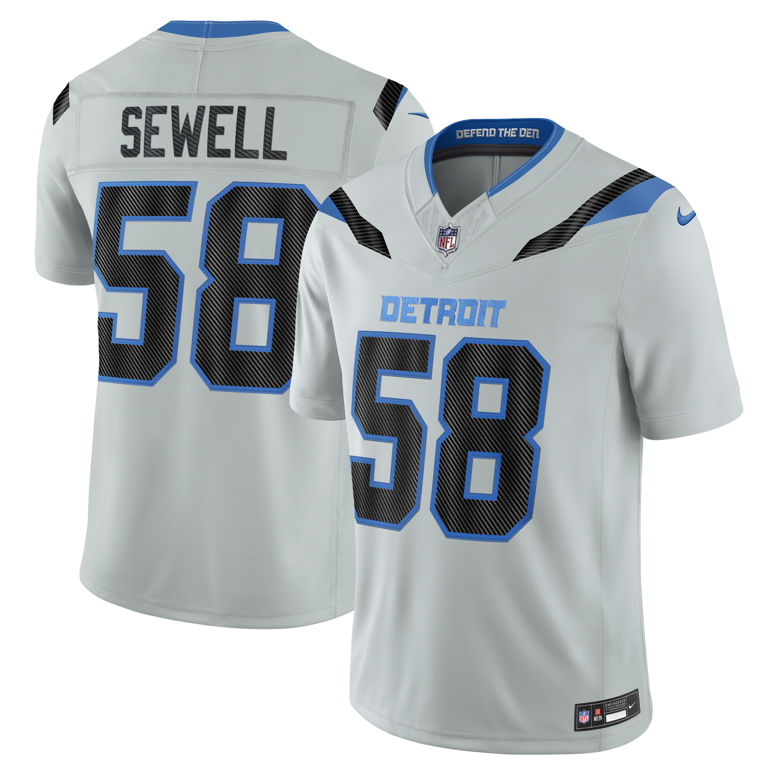 Hunk Wear - Detroit Lions Penei Sewell 2026 Rivalries Vapor Limited Jersey ' All Stitched