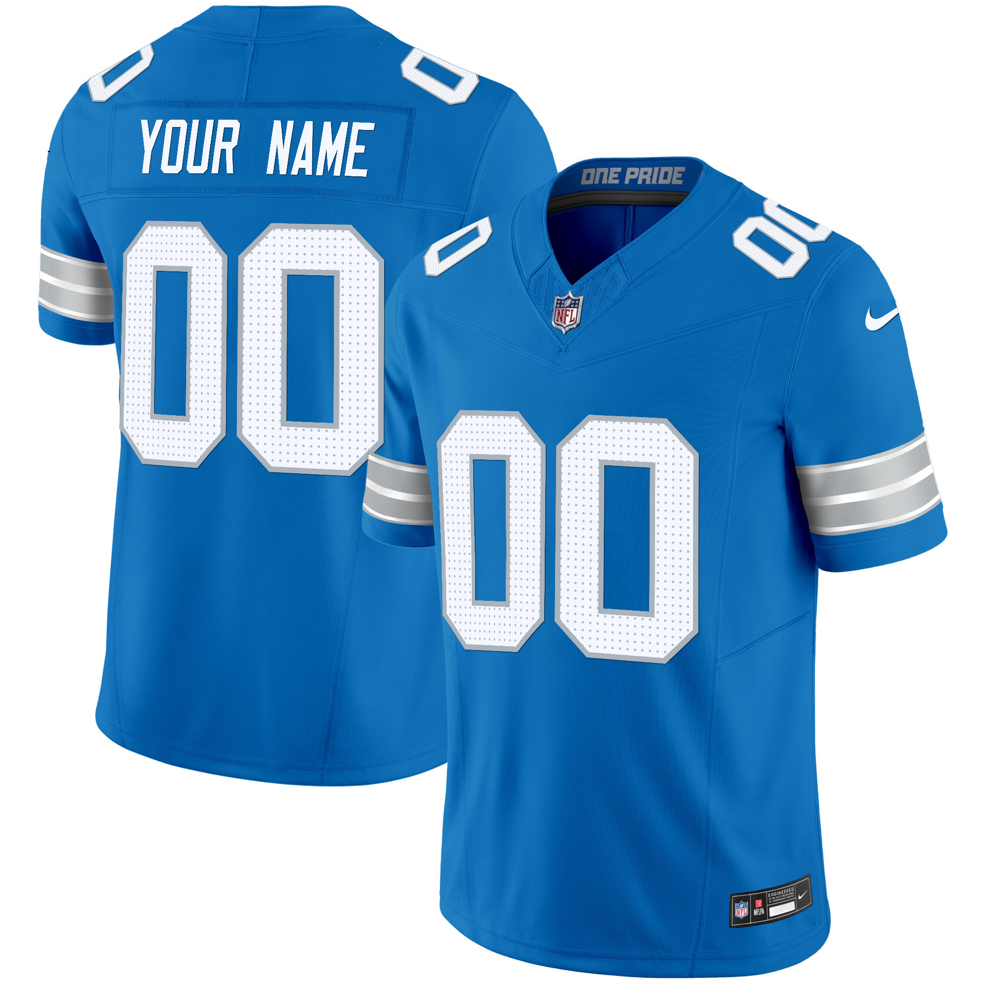 Hunk Wear - Detroit Lions Vapor Limited Custom Jersey – All Stitched – Blue