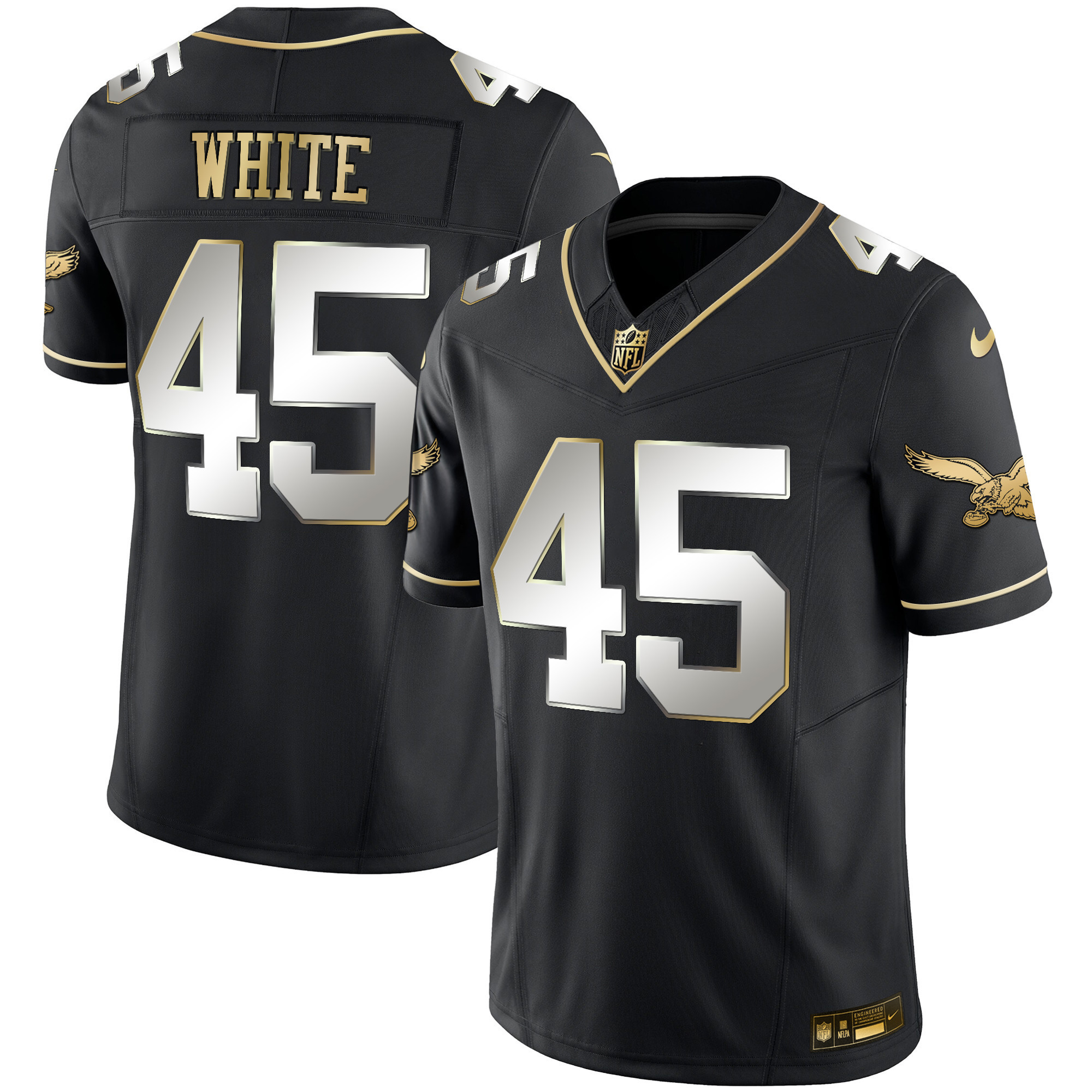 Hunk Wear - Devin White Men's Philadelphia Eagles Throwback Kelly Vapor Limited V2 Black Limited Jersey