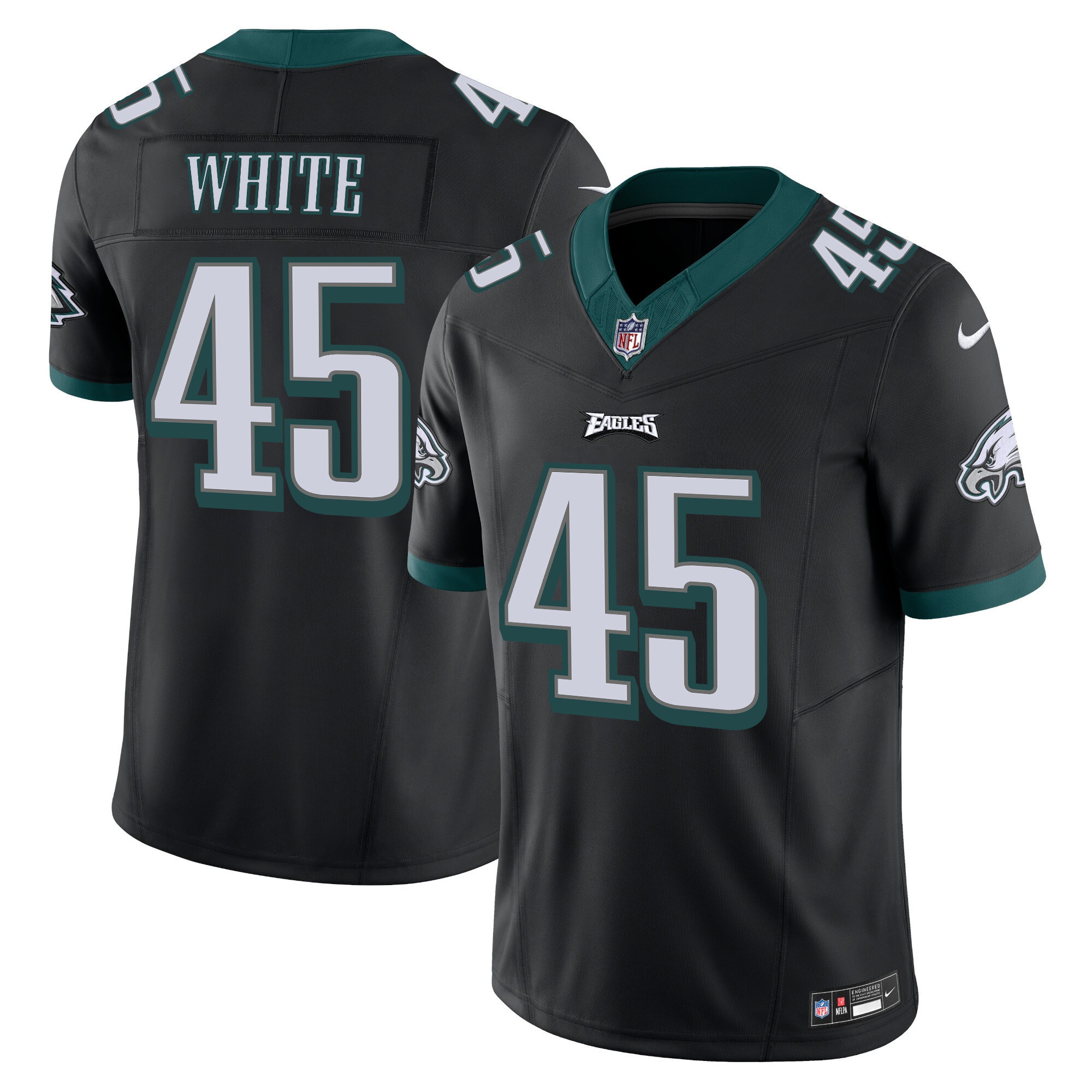 Hunk Wear - Devin White Men's Philadelphia Eagles Vapor Limited V2 Black Jersey