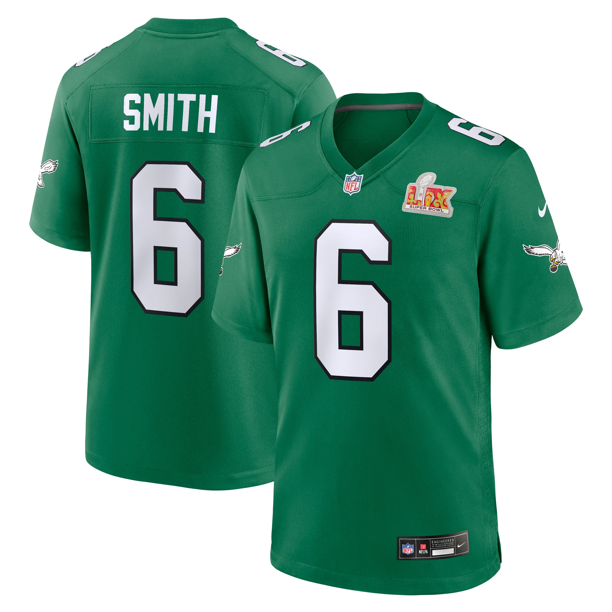 Hunk Wear - DeVonta Smith Philadelphia Eagles Nike Super Bowl LIX 2nd Alternate Game Jersey ' Kelly Green