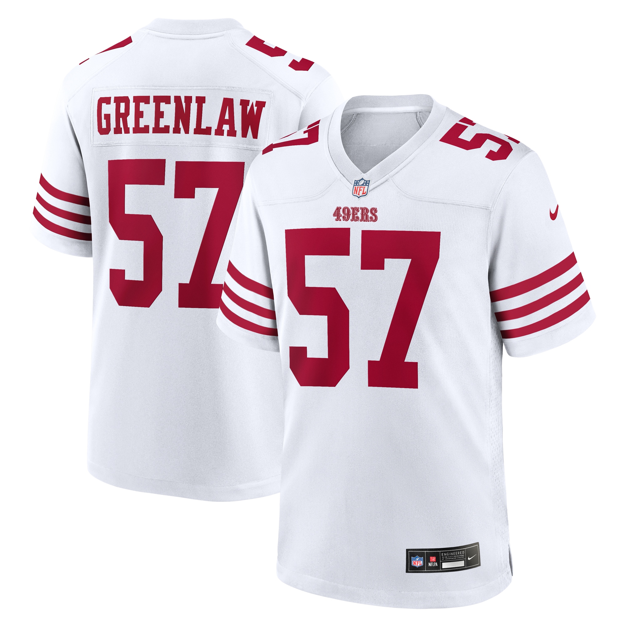Hunk Wear - Dre Greenlaw San Francisco 49Ers Nike Team Game Jersey White