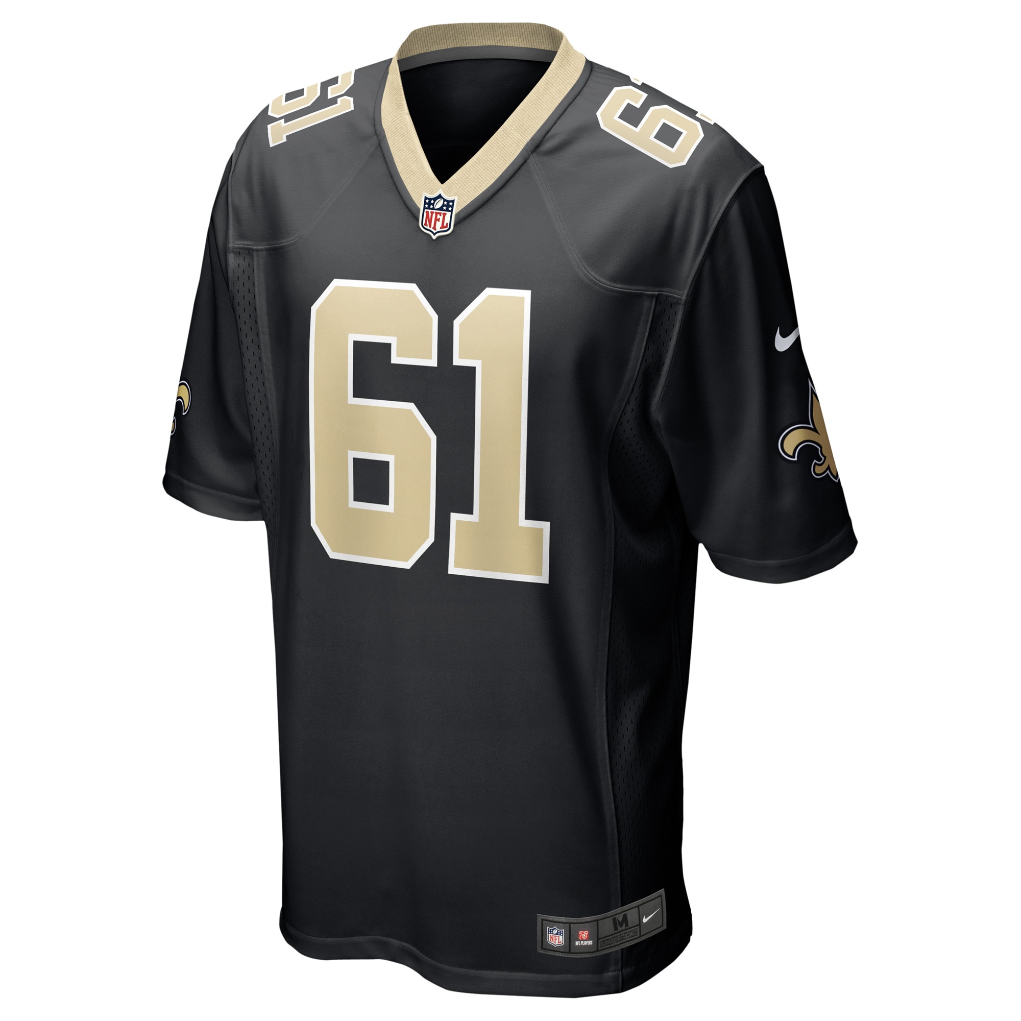 Hunk Wear - Drew Desjarlais New Orleans Saints Nike Game Player Jersey – Black