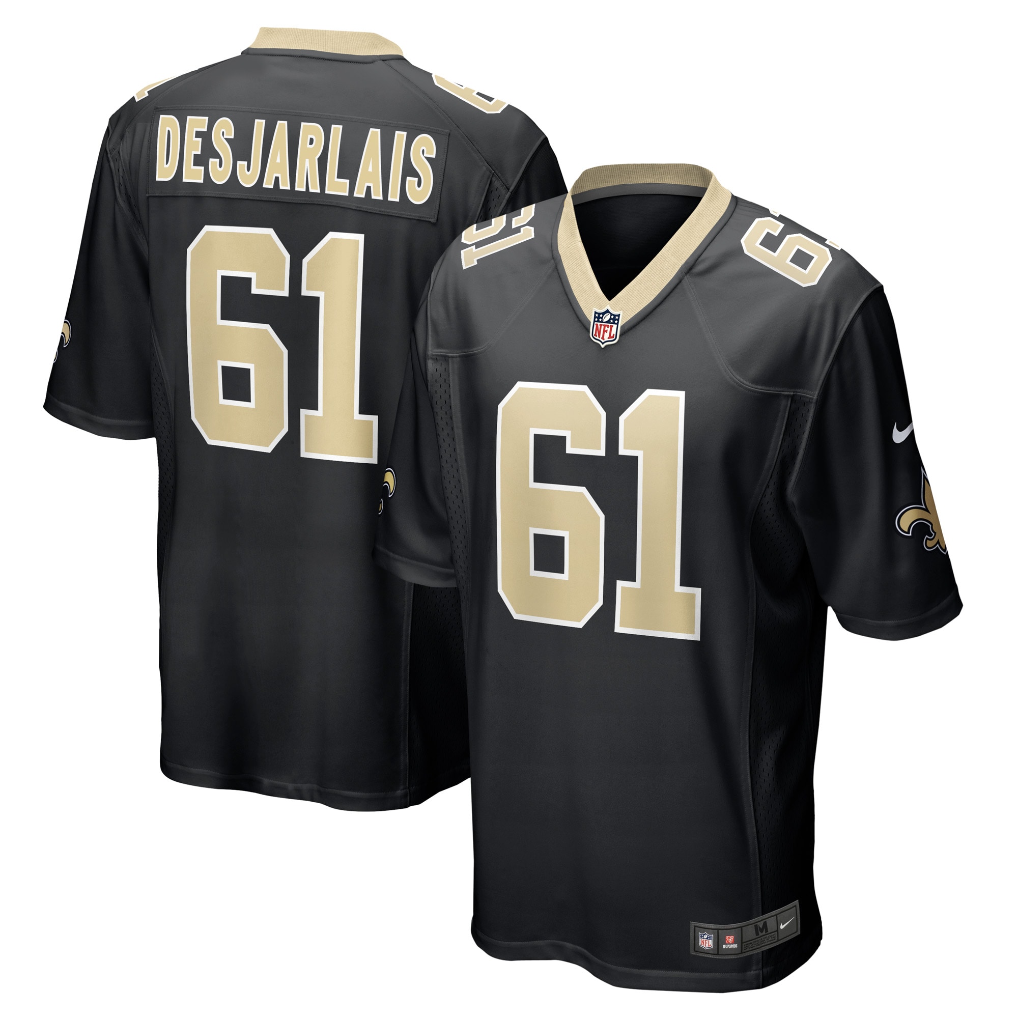 Hunk Wear - Drew Desjarlais New Orleans Saints Nike Game Player Jersey Black