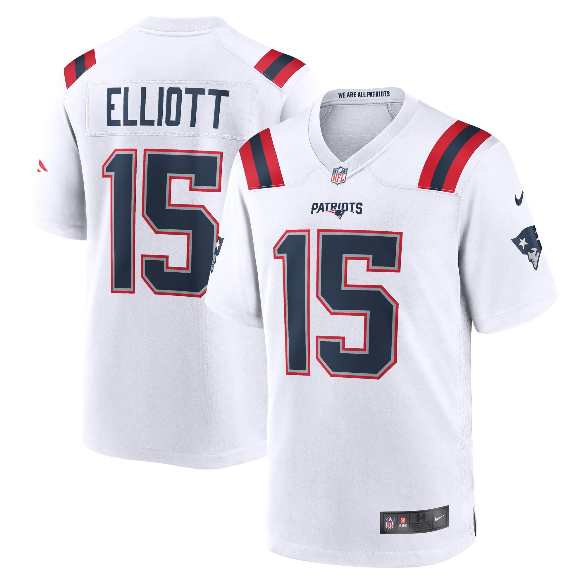 Hunk Wear - Ezekiel Elliott New England Patriots Nike Game Player Jersey ' White