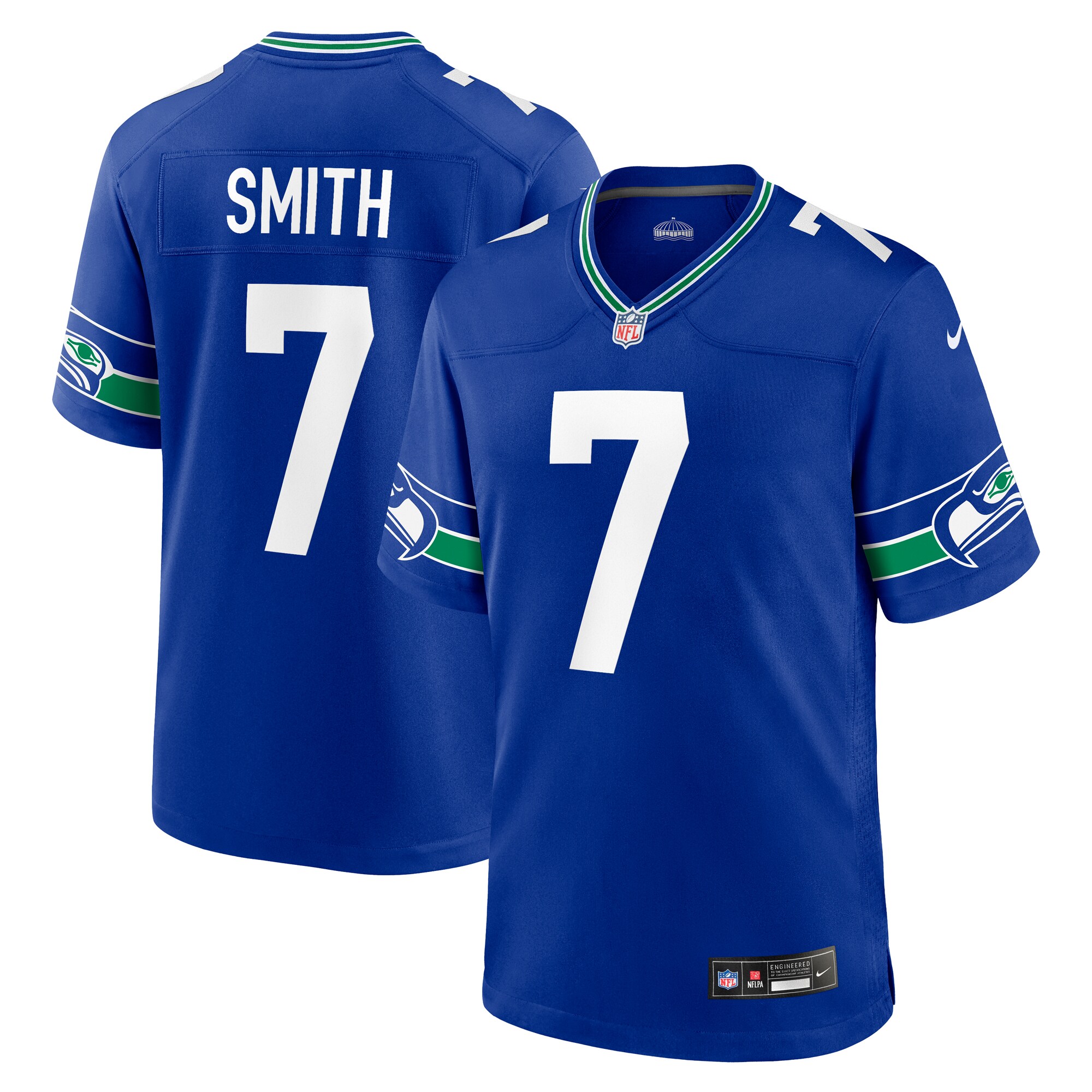 Hunk Wear - Geno Smith Seattle Seahawks Nike Throwback Player Game Jersey ' Royal