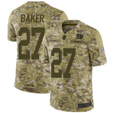 Hunk Wear - Giants #27 Deandre Baker Camo Men's Stitched Football Limited 2018 Salute To Service Jersey