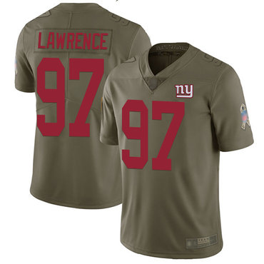 Hunk Wear - Giants #97 Dexter Lawrence Olive Men's Stitched Football Limited 2017 Salute To Service Jersey
