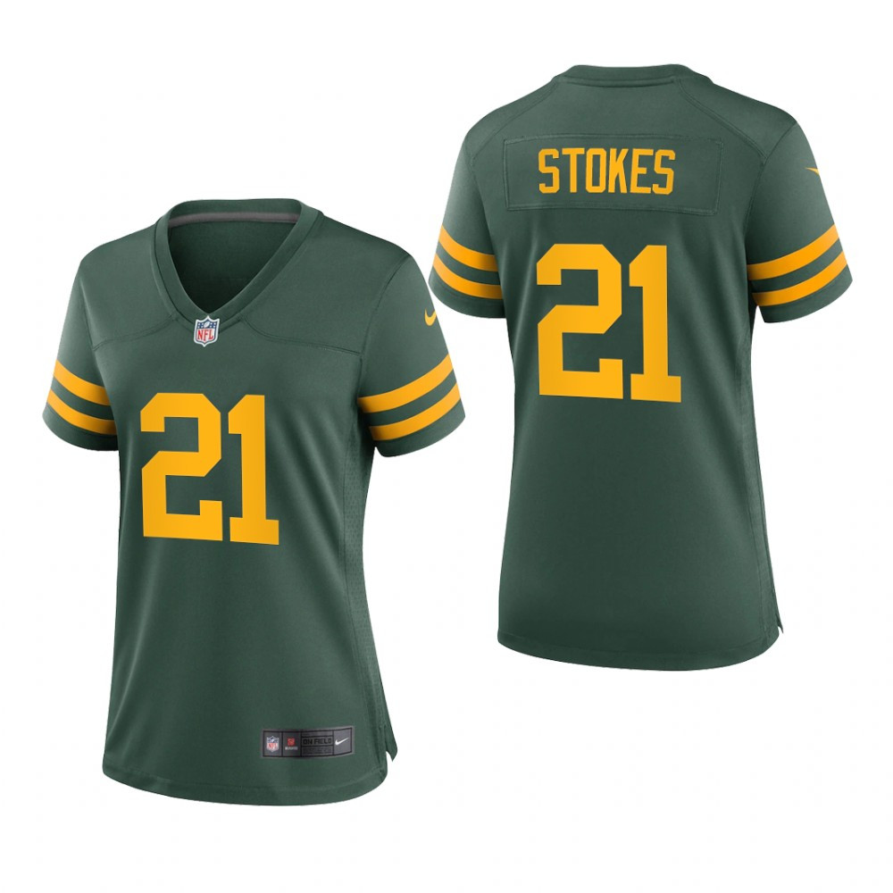 Hunk Wear - Green Bay Packers Eric Stokes Green Jersey Alternate Game - Women's