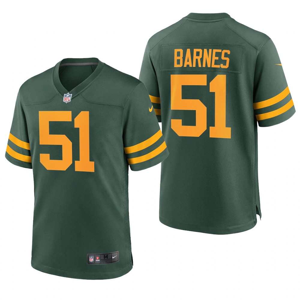 Hunk Wear - Green Bay Packers Krys Barnes Green Jersey Alternate Game - Men's