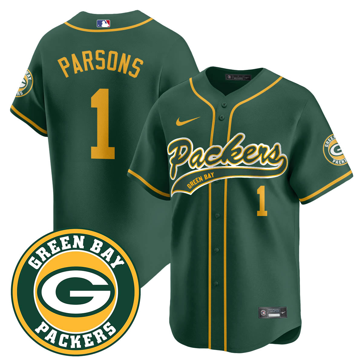 Hunk Wear - Green Bay Packers Limited Baseball Jersey – All Stitched Green Jersey