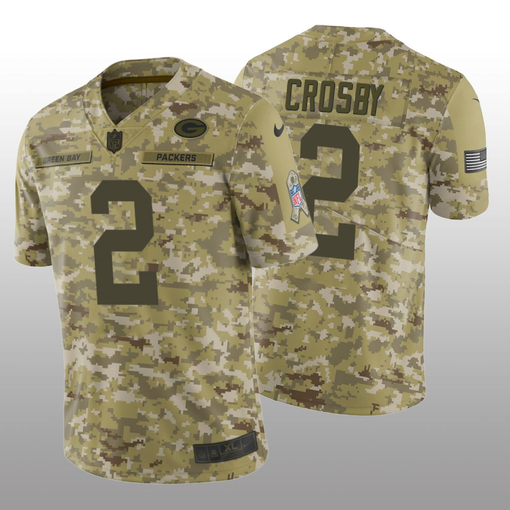 Hunk Wear - Green Bay Packers Mason Crosby #2 Salute to Service Limited Jersey - Camo