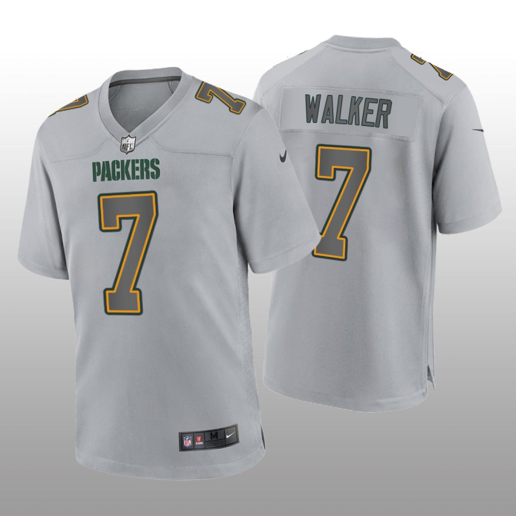 Hunk Wear - Green Bay Packers Quay Walker Gray Jersey Atmosphere Fashion Game - Men's