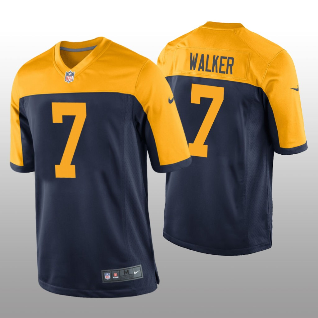 Hunk Wear - Green Bay Packers Quay Walker Navy Jersey Throwback Game - Men's