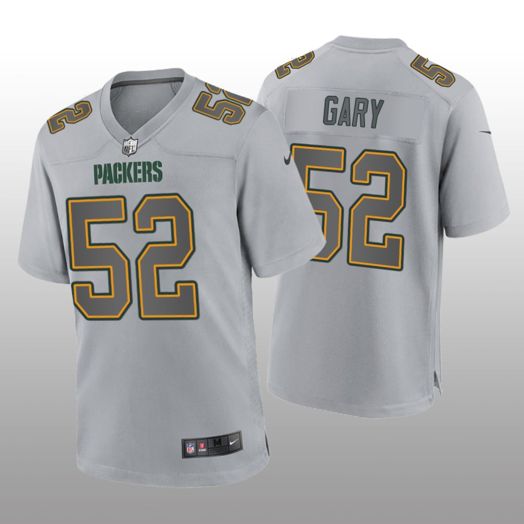 Hunk Wear - Green Bay Packers Rashan Gary Gray Jersey Atmosphere Fashion Game - Men's