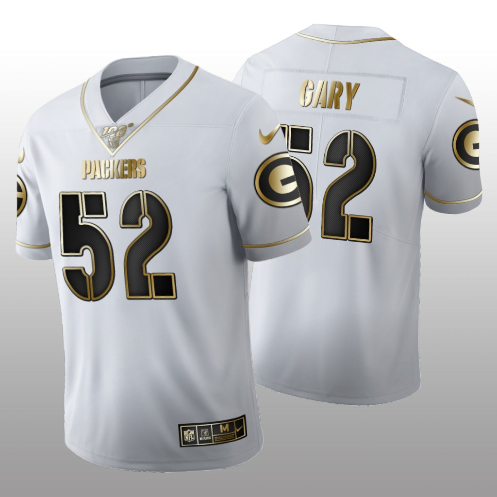 Hunk Wear - Green Bay Packers Rashan Gary White Golden Edition Jersey 100th Season Men's