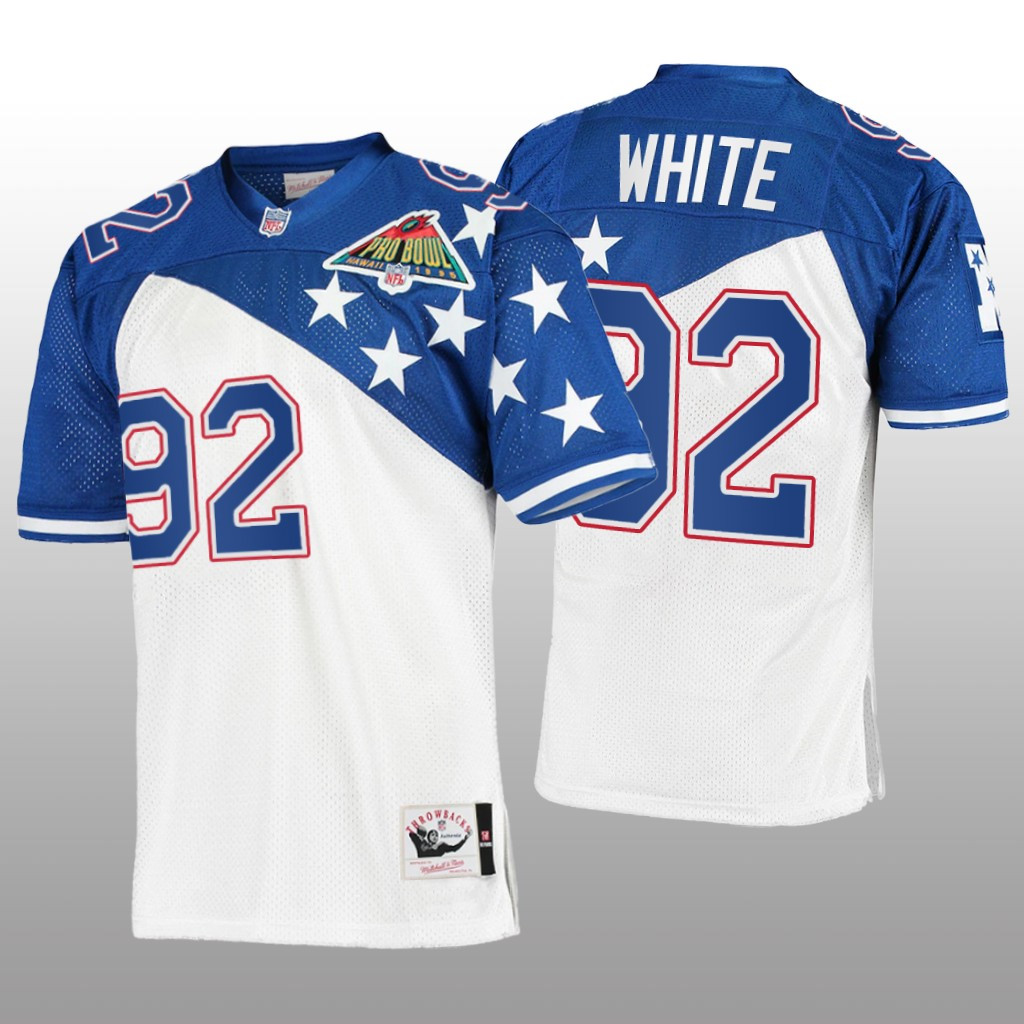 Hunk Wear - Green Bay Packers Reggie White White Blue NFC Jersey 1994 Pro Bowl - Men's