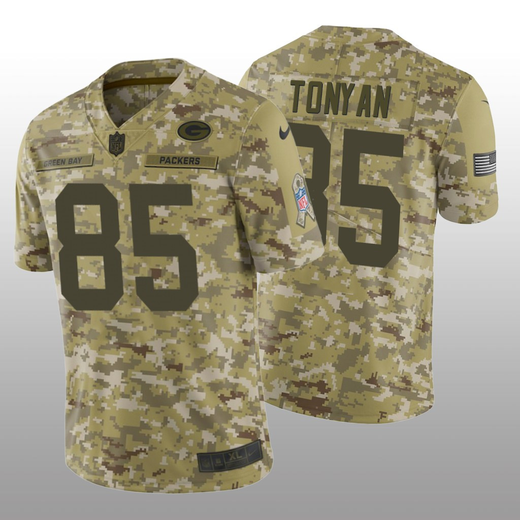 Hunk Wear - Green Bay Packers Robert Tonyan #85 Salute to Service Jersey - Camo