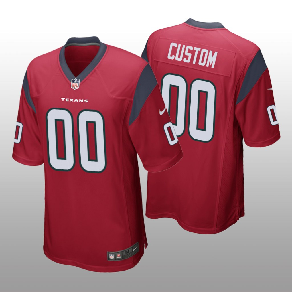 Hunk Wear - Houston Texans #00 Red Men's Custom Game Jersey