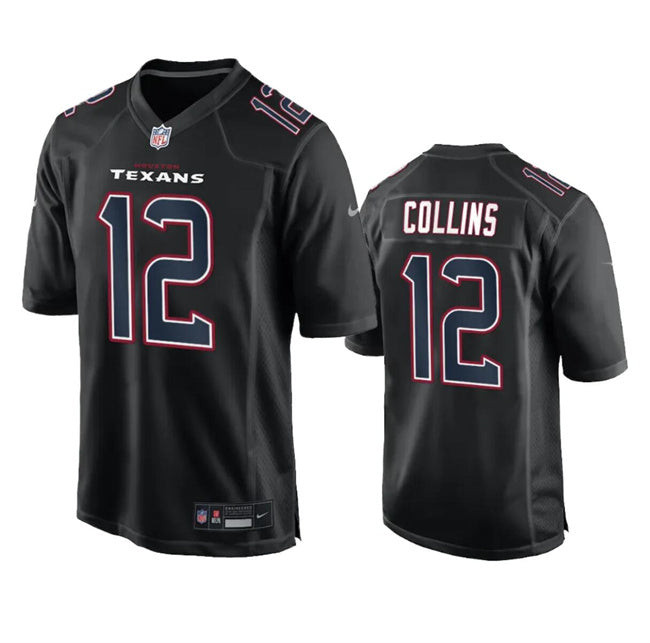 Hunk Wear - Houston Texans #12 Nico Collins Black Fashion Vapor Untouchable Limited Stitched Jersey