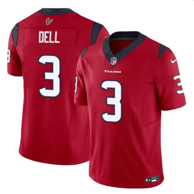Hunk Wear - Houston Texans #3 Tank Dell Red 2023 FUSE Vapor Untouchable Stitched Football Jersey
