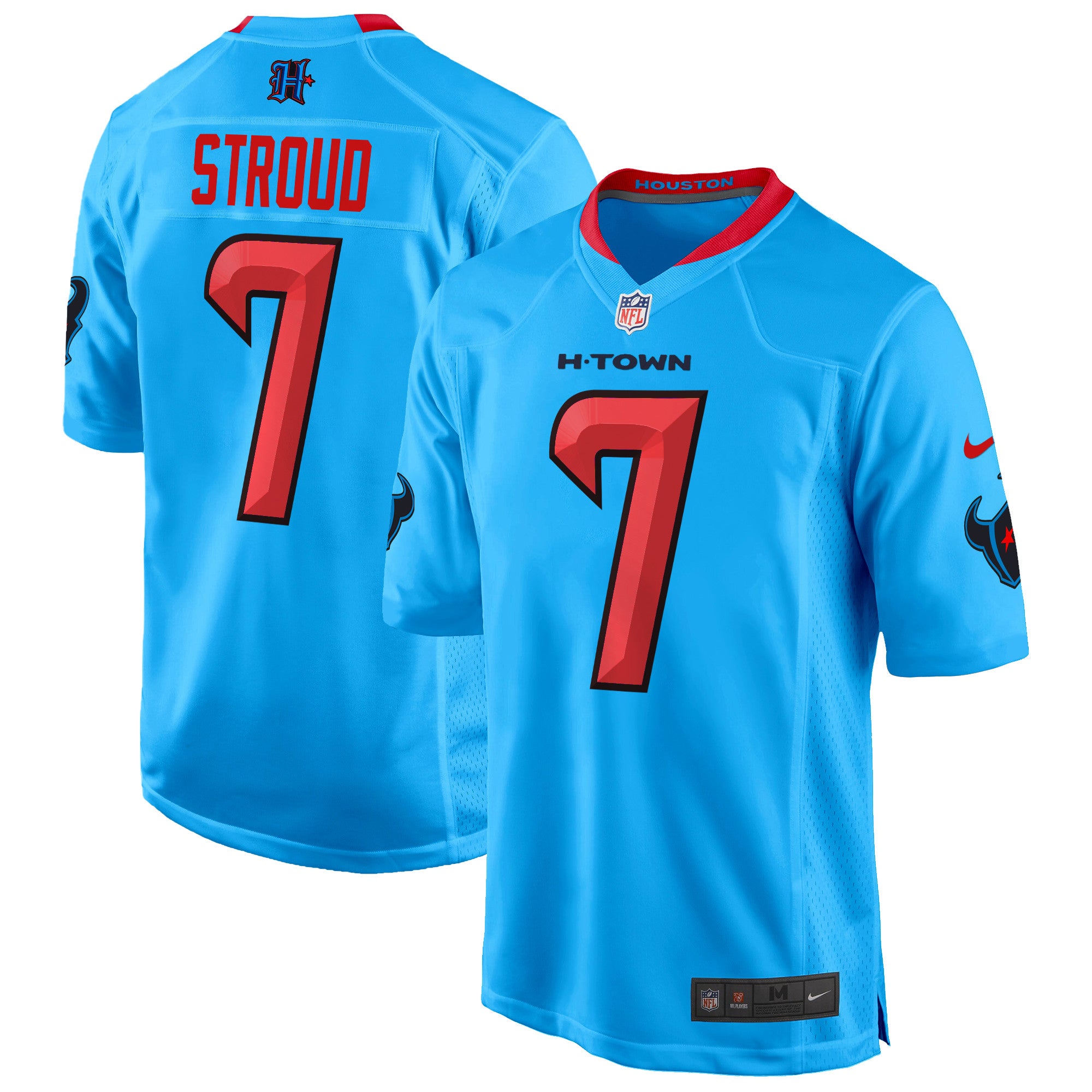 Hunk Wear - Houston Texans 2024 Game Jersey ' All Stitched ' Blue ' C.J. Stroud Jersey
