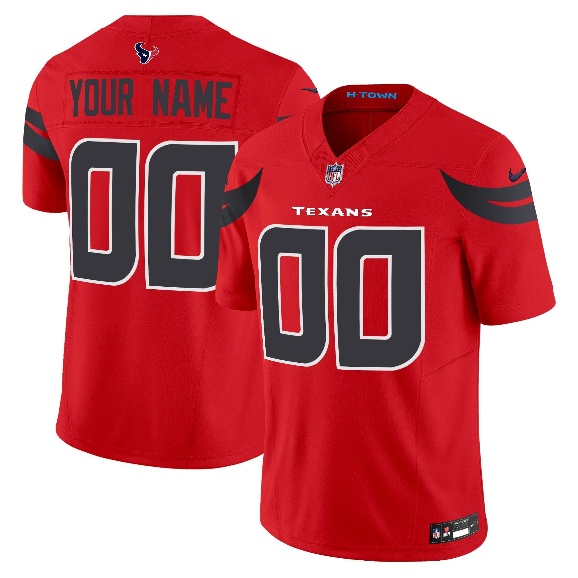 Hunk Wear - Houston Texans 2024 Vapor Limited Custom Jersey V2 – All Stitched – Red Jersey