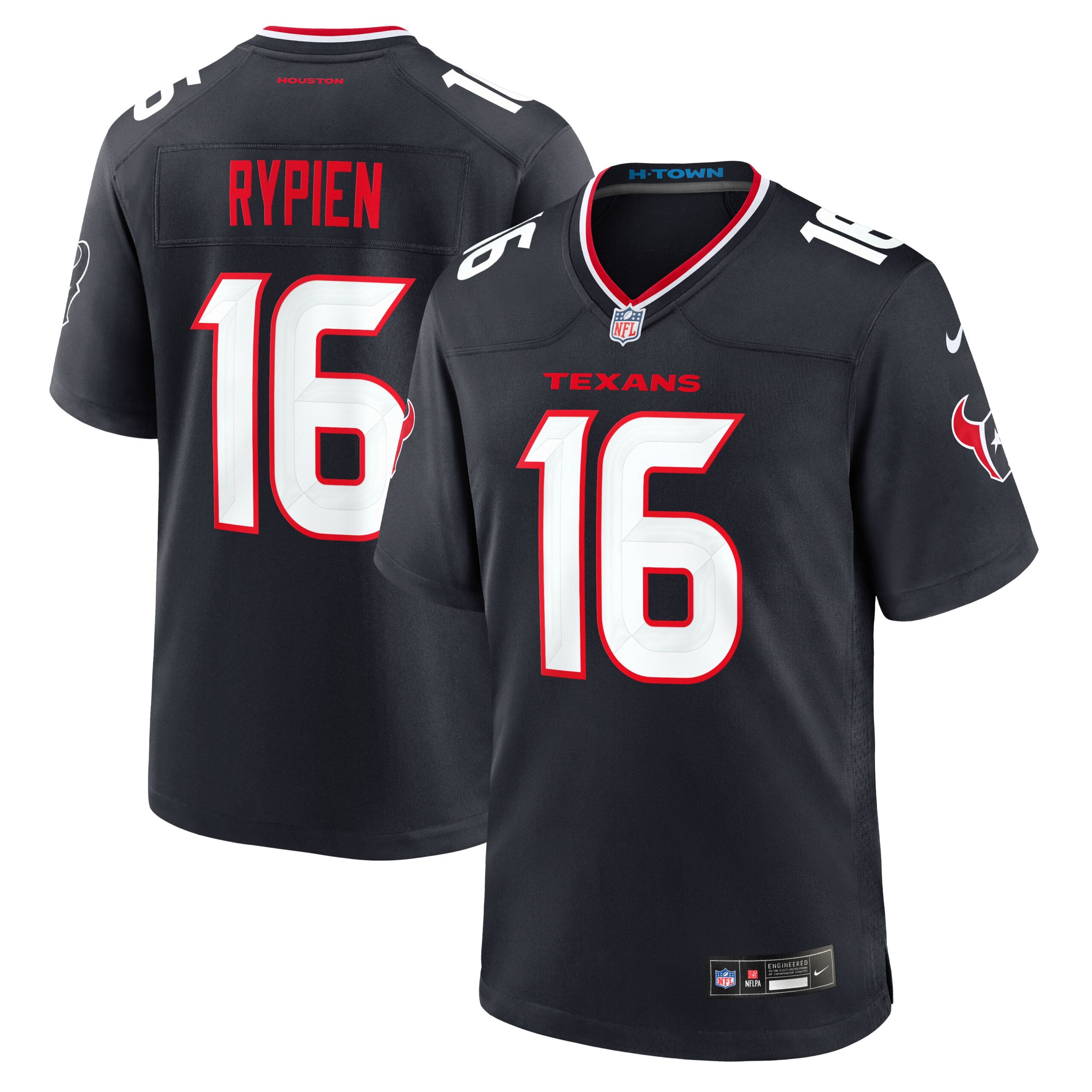 Hunk Wear - Houston Texans Brett Rypien Vapor Limited Jersey ' All Stitched ' Navy