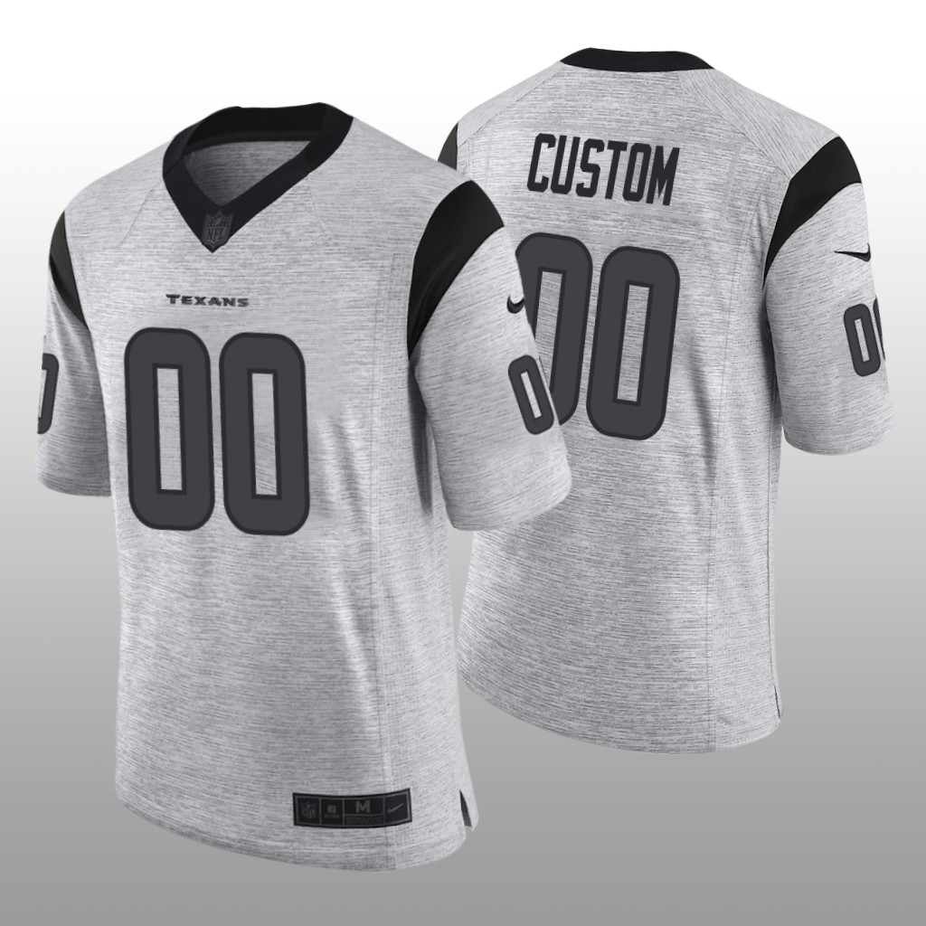 Hunk Wear - Houston Texans Custom Gray Jersey Gridiron Gray Limited