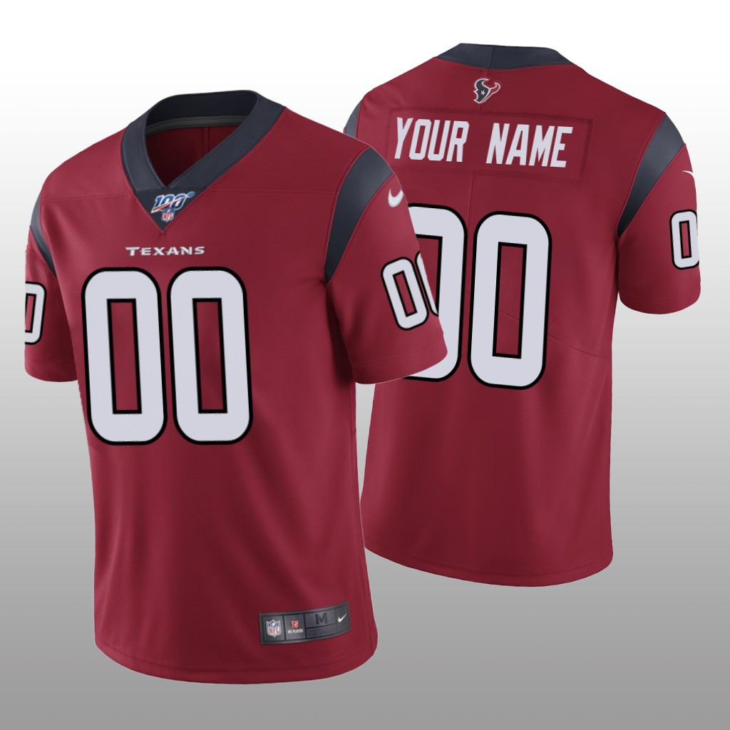Hunk Wear - Houston Texans Custom Red Vapor Limited Jersey 100th Season - Men's