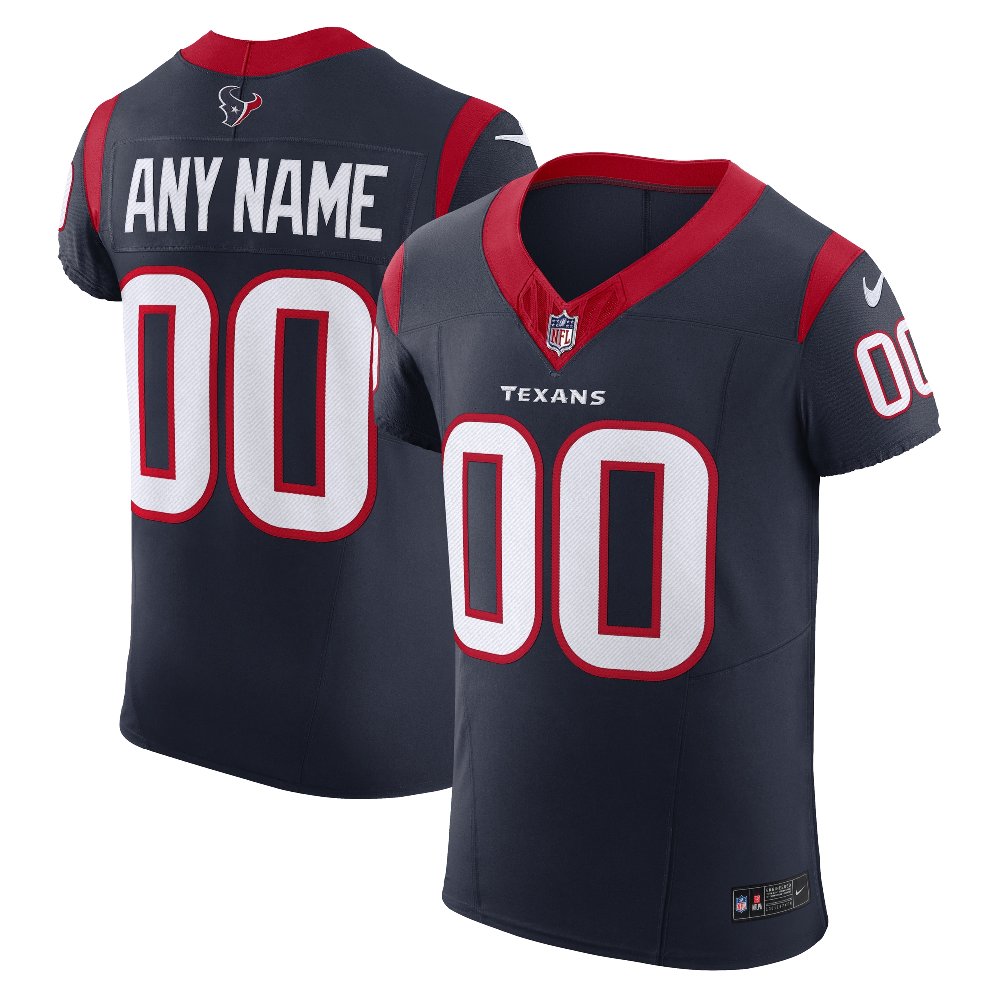 Hunk Wear - Houston Texans Nike Vapor FUSE Elite Custom Jersey Navy