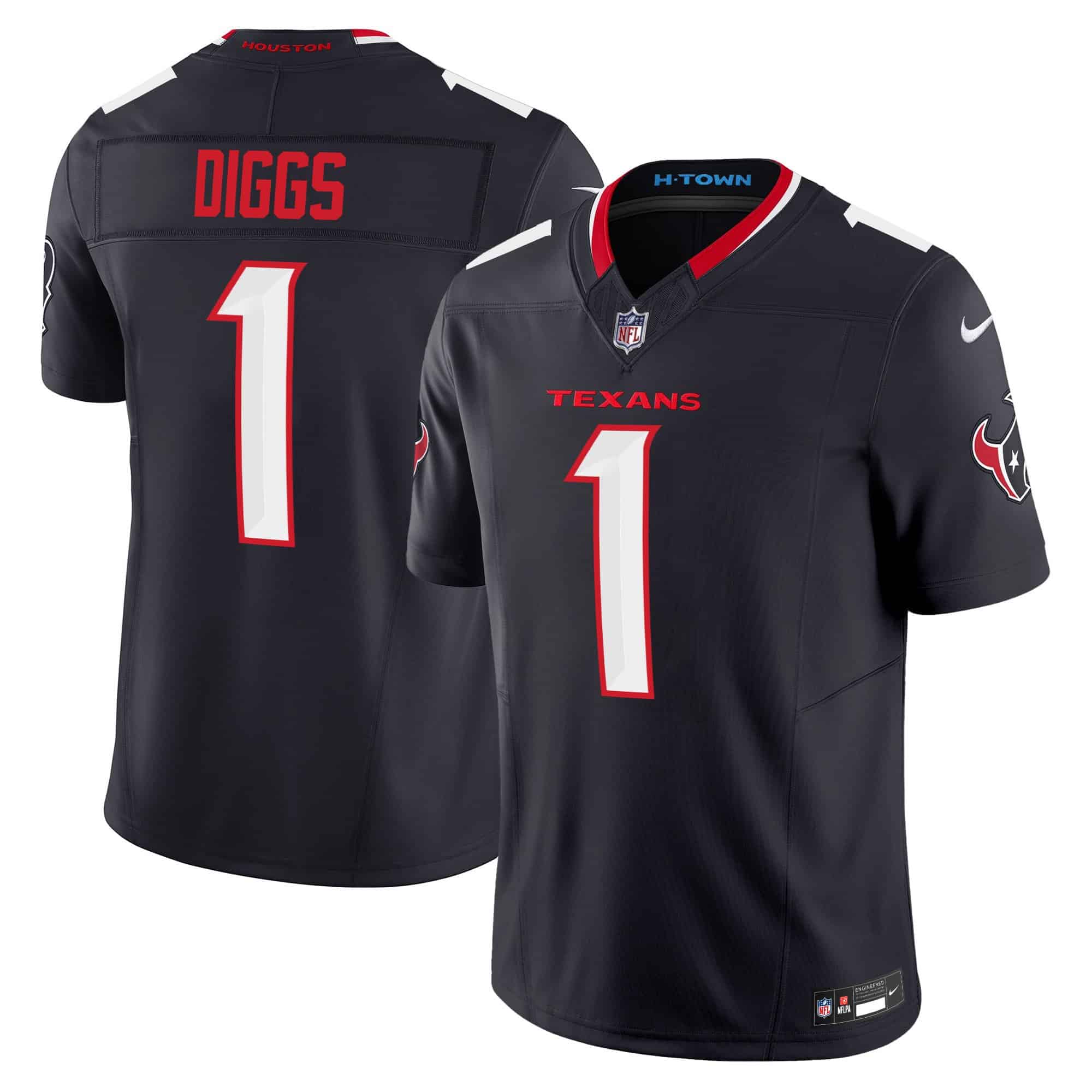 Hunk Wear - Houston Texans Stefon Diggs 2024 Vapor Limited Jersey – All Stitched – Navy