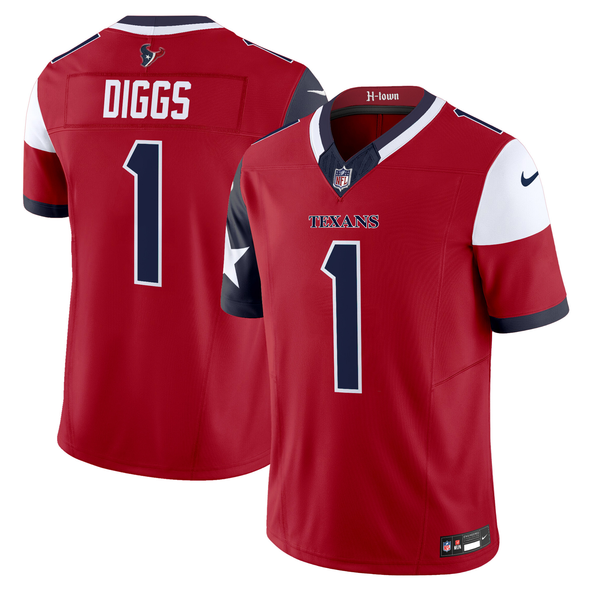 Hunk Wear - Houston Texans Stefon Diggs Vapor Limited Jersey – All Stitched – Red
