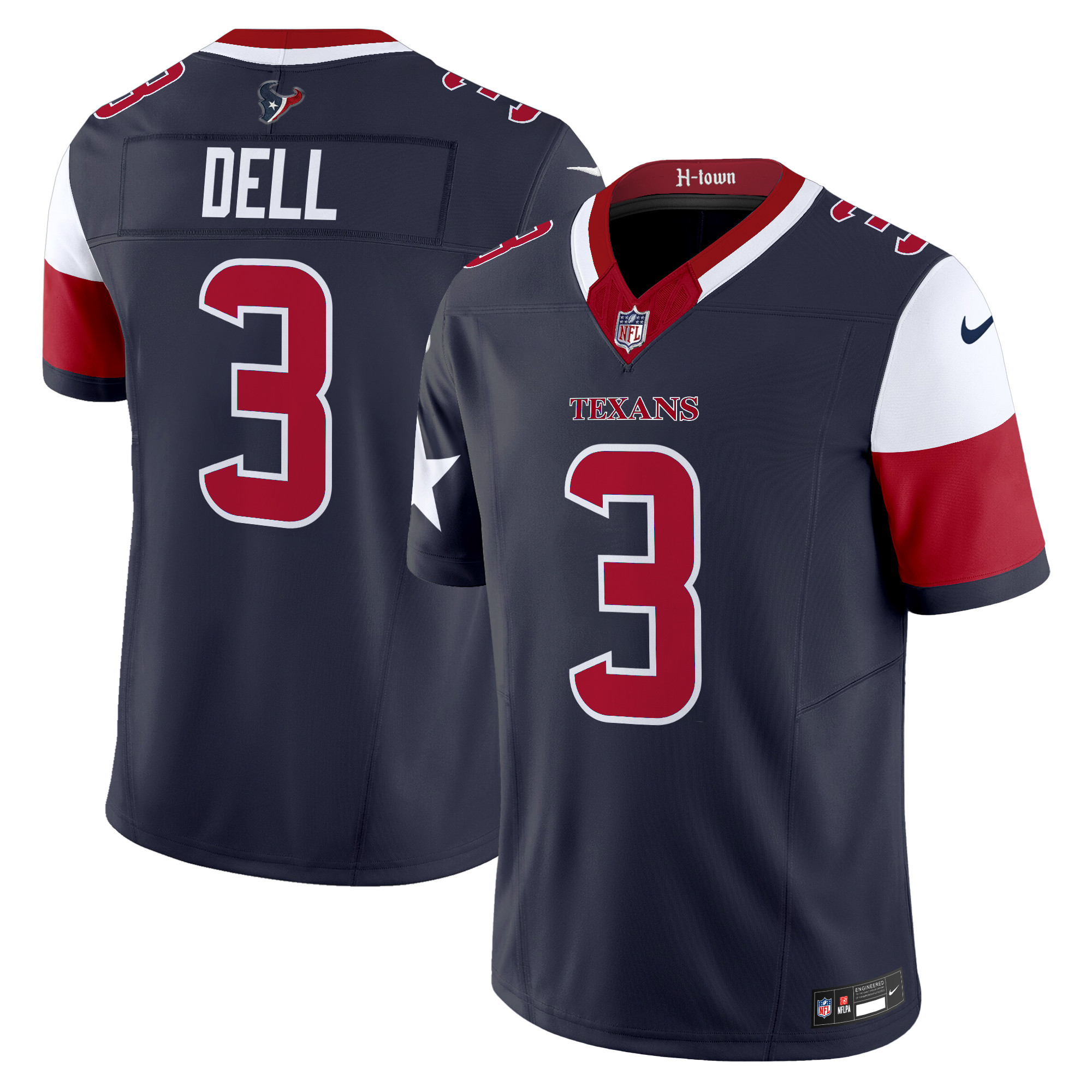 Hunk Wear - Houston Texans Tank Dell Vapor Limited Jersey – All Stitched – Navy