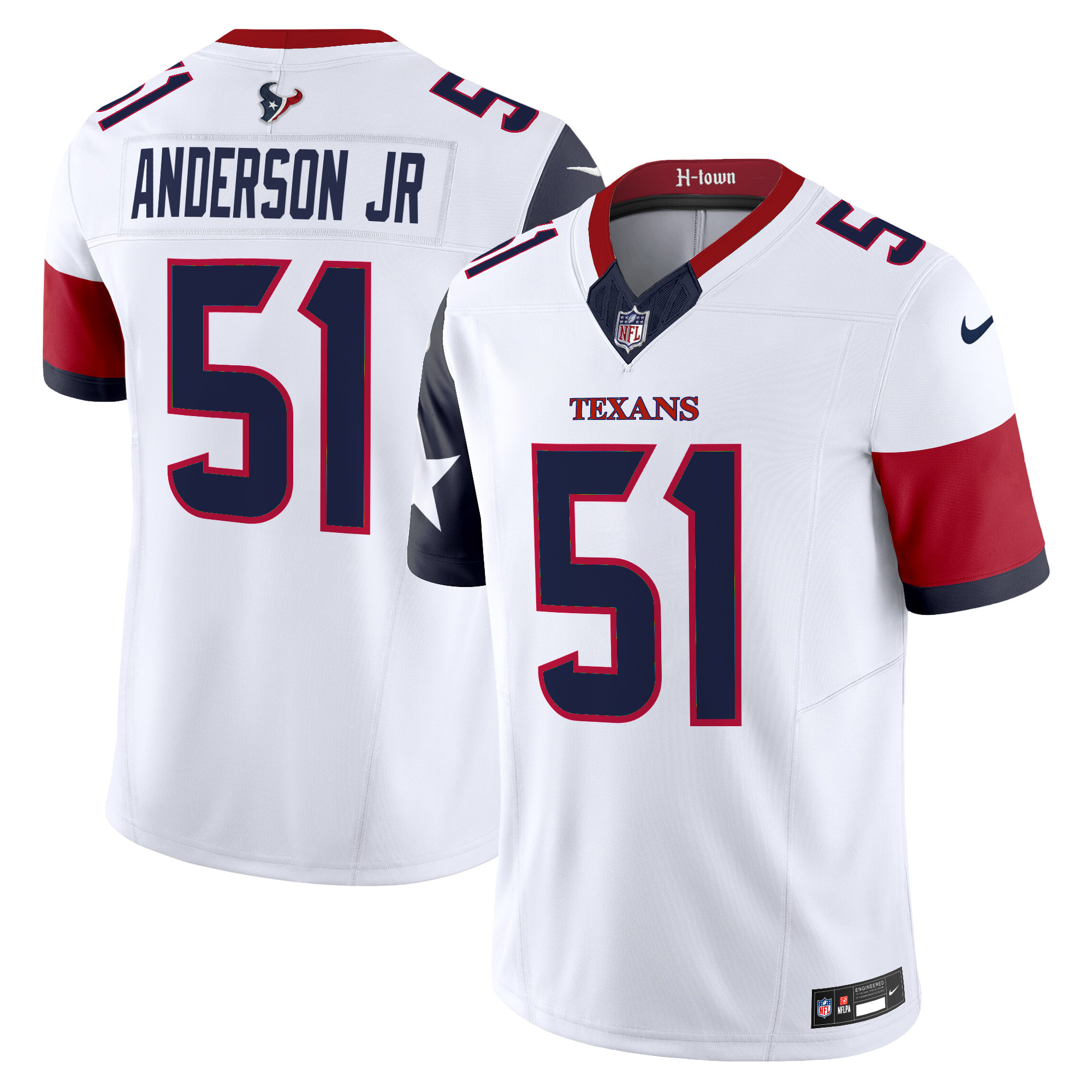 Hunk Wear - Houston Texans Will Anderson Jr. Vapor Limited Jersey – All Stitched – White