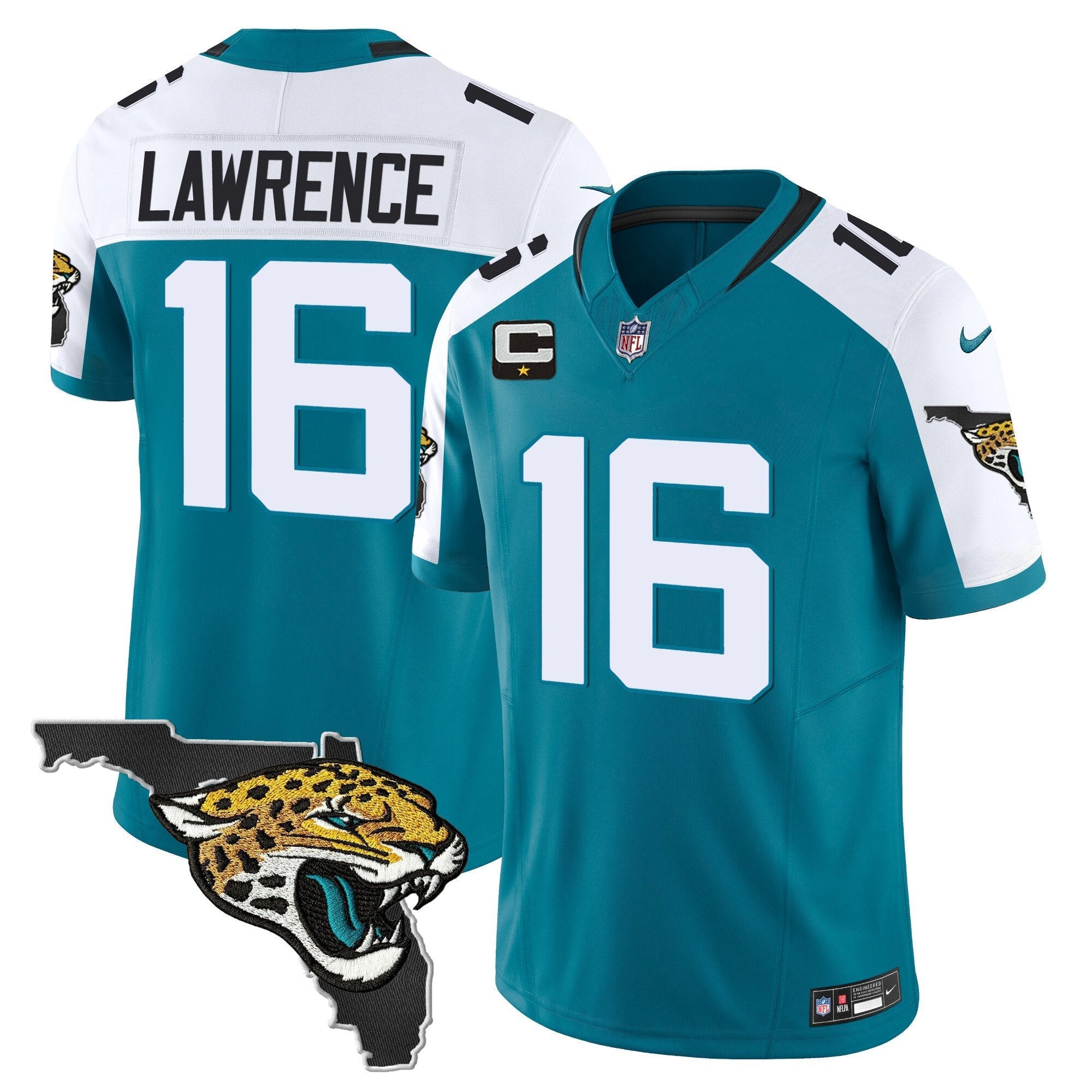 Hunk Wear - Jacksonville Jaguars Florida Patch Vapor Jersey ' All Stitched ' Alternate ' Trevor Lawrence Jersey