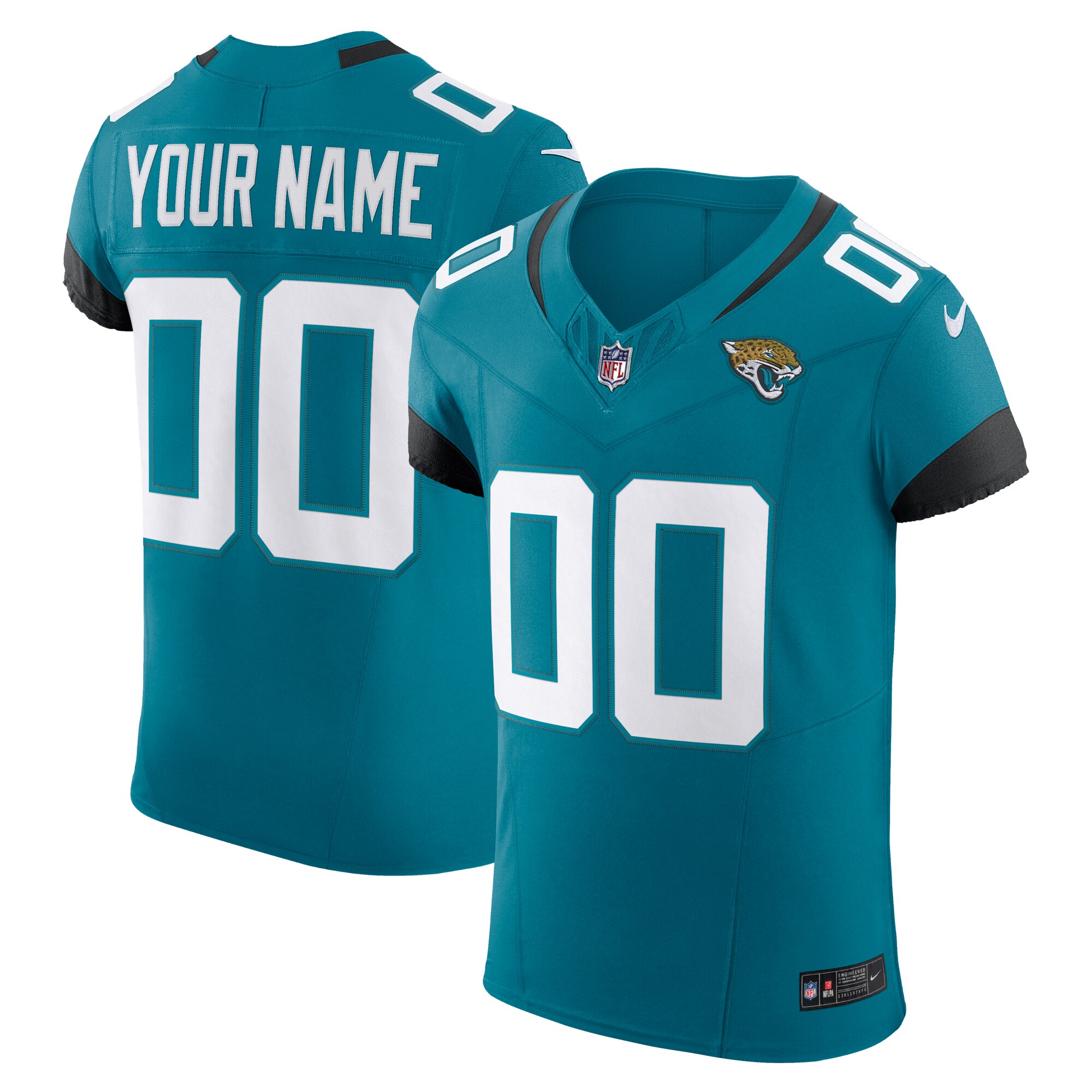 Hunk Wear - Jacksonville Jaguars Nike Vapor FUSE Elite Custom Jersey Teal