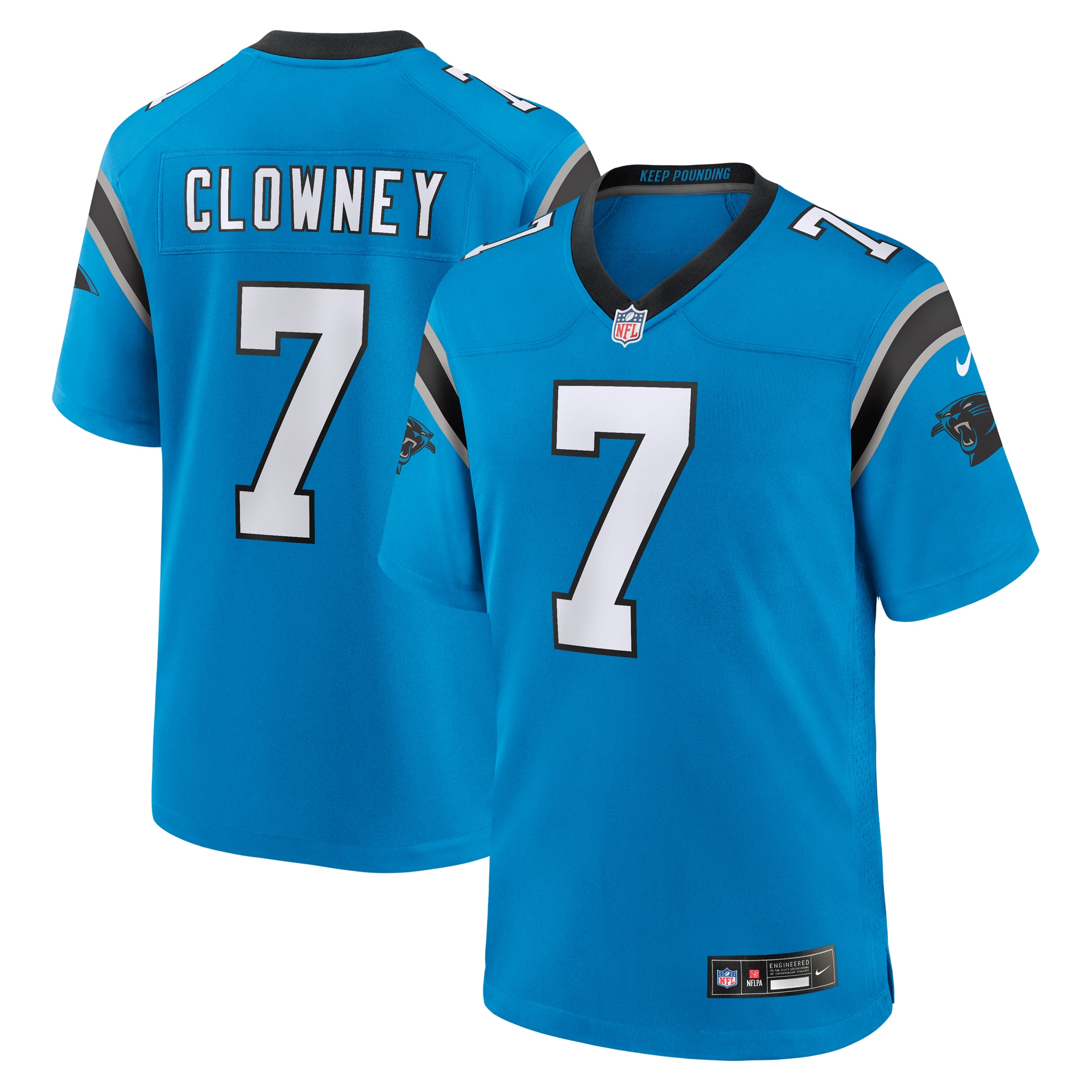 Hunk Wear - Jadeveon Clowney Carolina Panthers Nike Alternate Game Jersey ' Blue