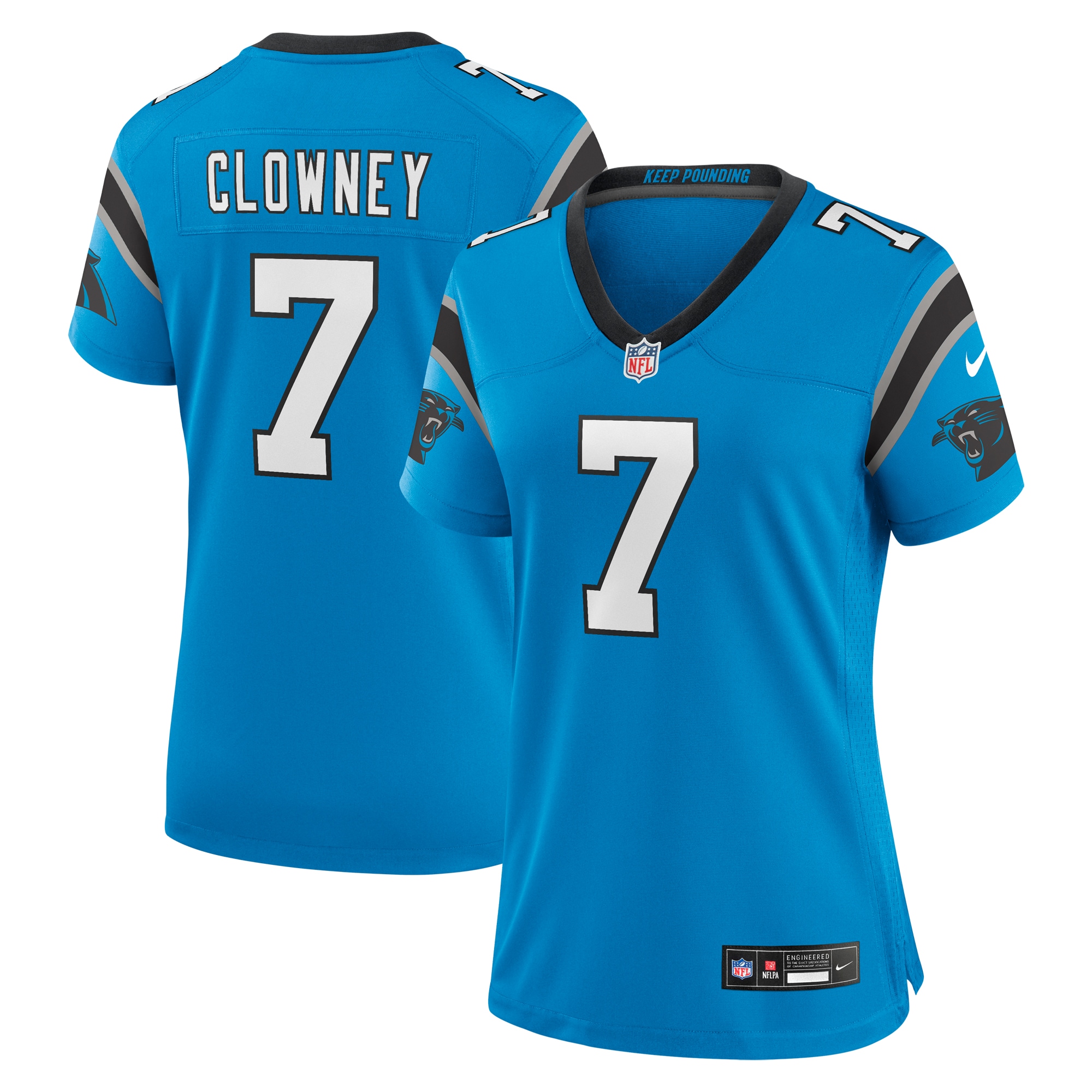 Hunk Wear - Jadeveon Clowney Carolina Panthers Nike Women's Alternate Game Jersey ' Blue