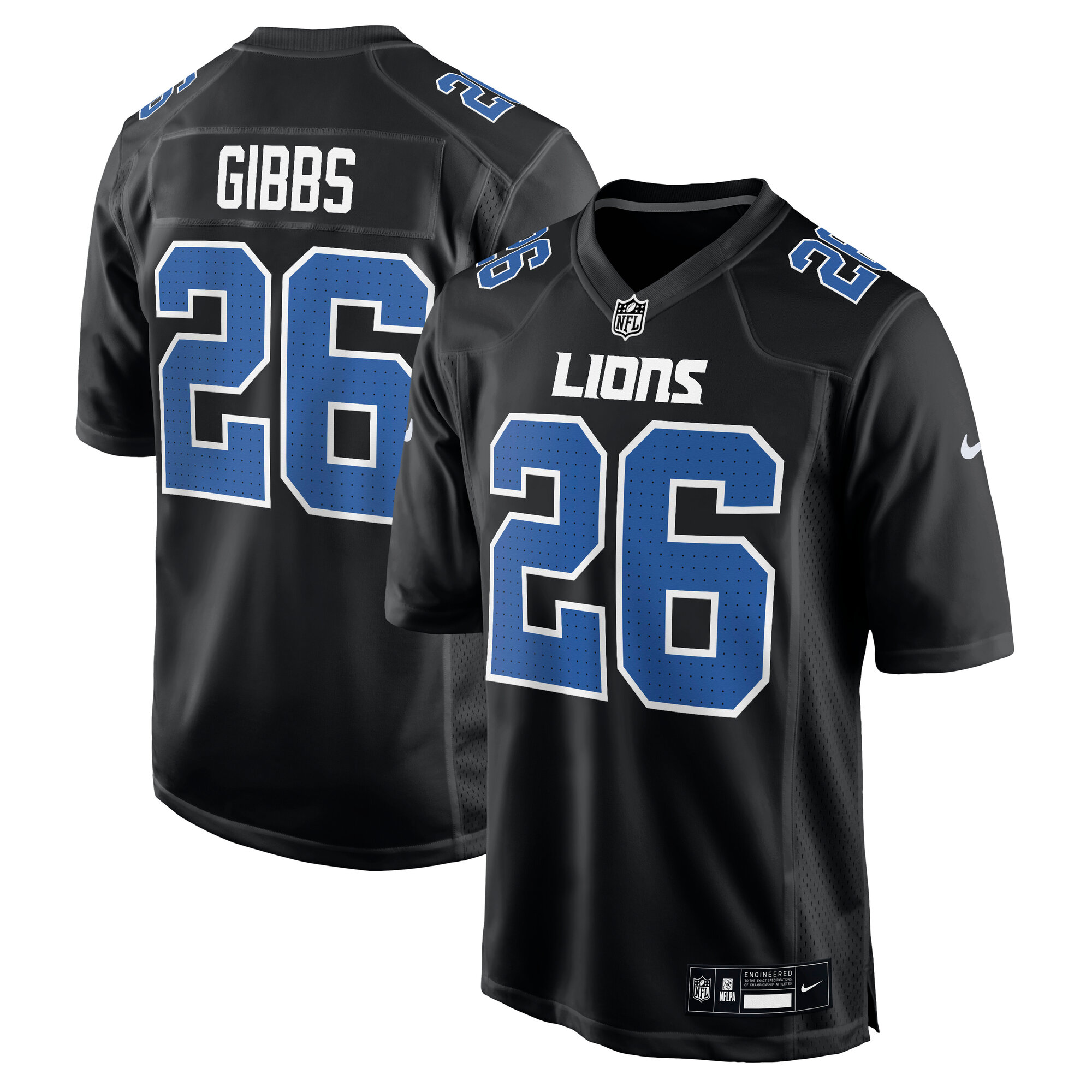 Hunk Wear - Jahmyr Gibbs Detroit Lions Nike Fashion Jersey ' Carbon Black