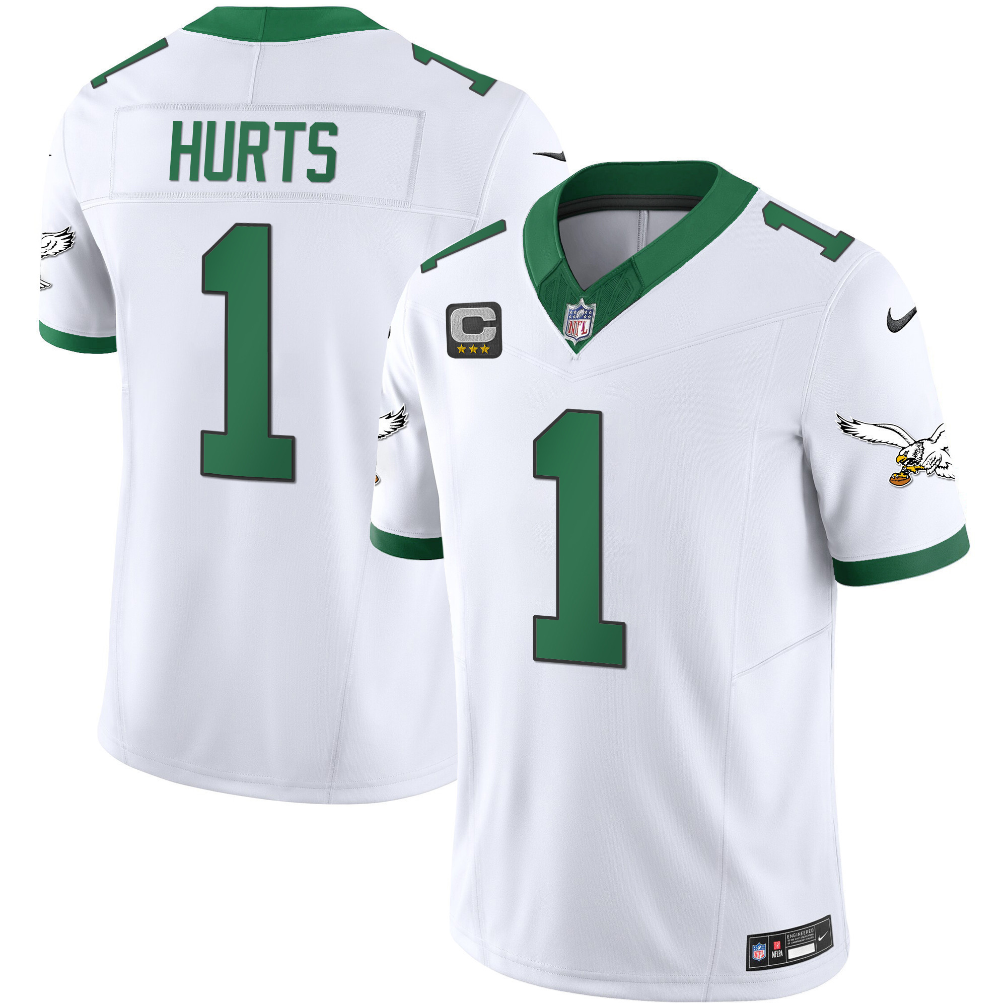 Hunk Wear - Jalen Hurts Men's Philadelphia Eagles Kelly Green Vapor Limited Kelly White Jersey