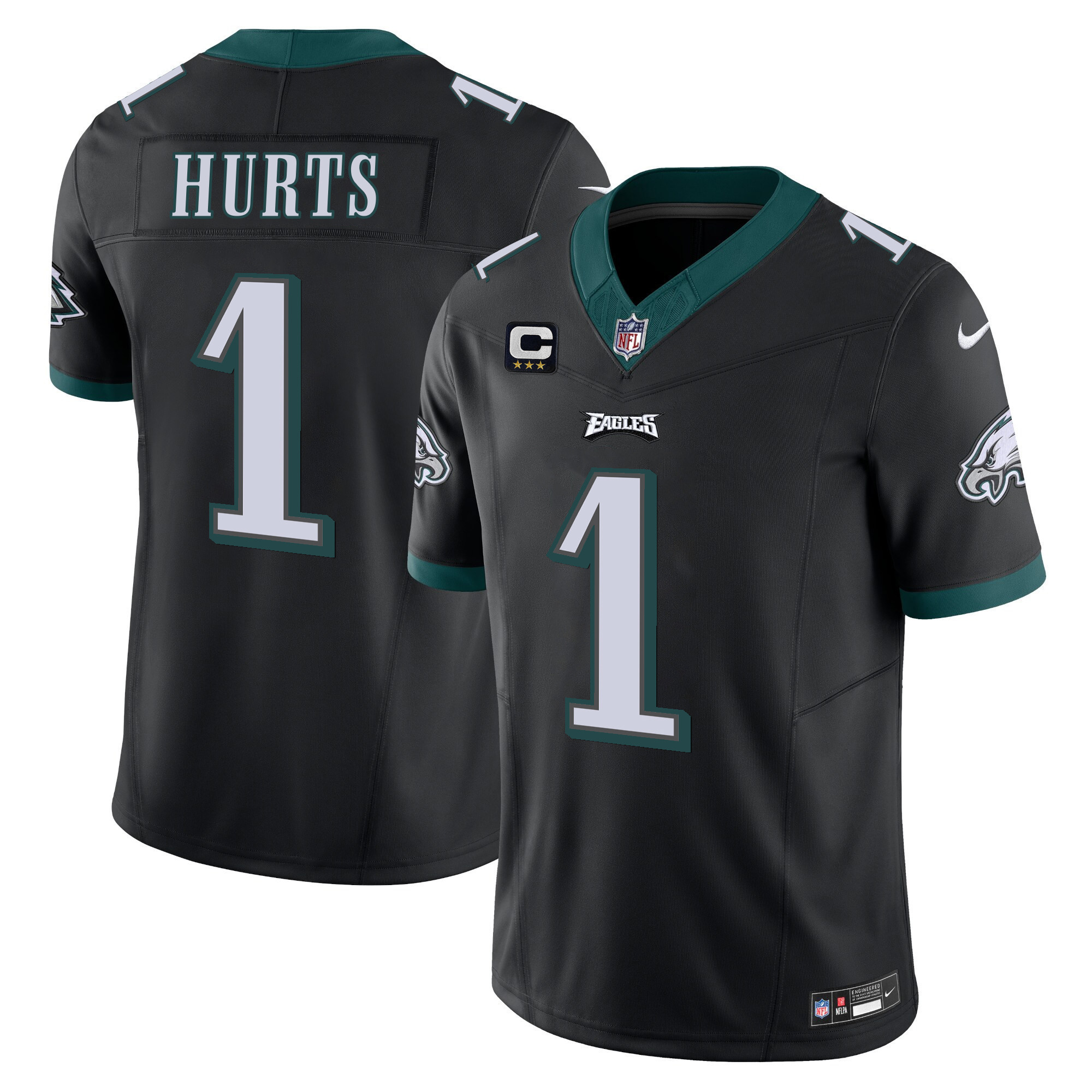 Hunk Wear - Jalen Hurts Men's Philadelphia Eagles Vapor Limited Black Jersey