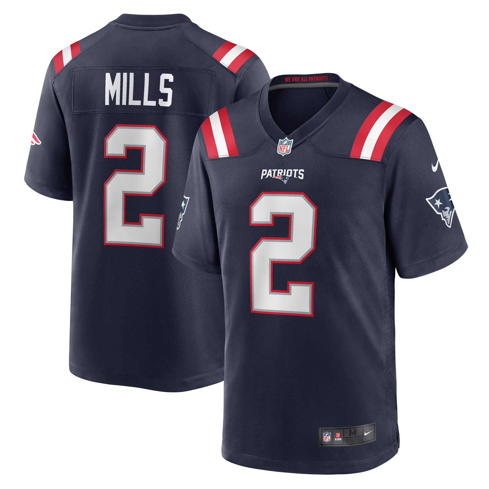 Hunk Wear - Jalen Mills New England Patriots Nike Game Player Jersey Navy