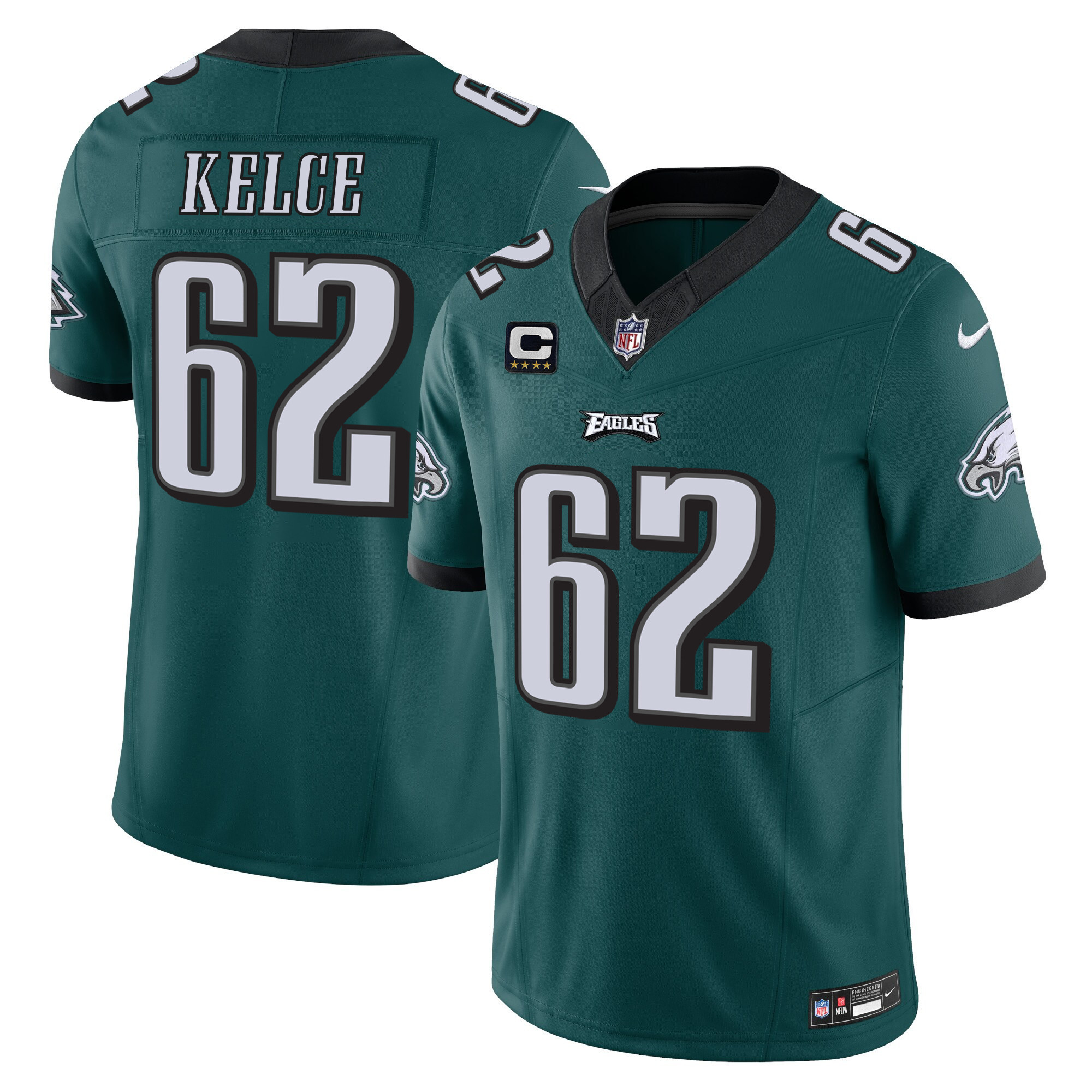 Hunk Wear - Jason Kelce Men's Philadelphia Eagles Vapor Limited Midnight Green Jersey