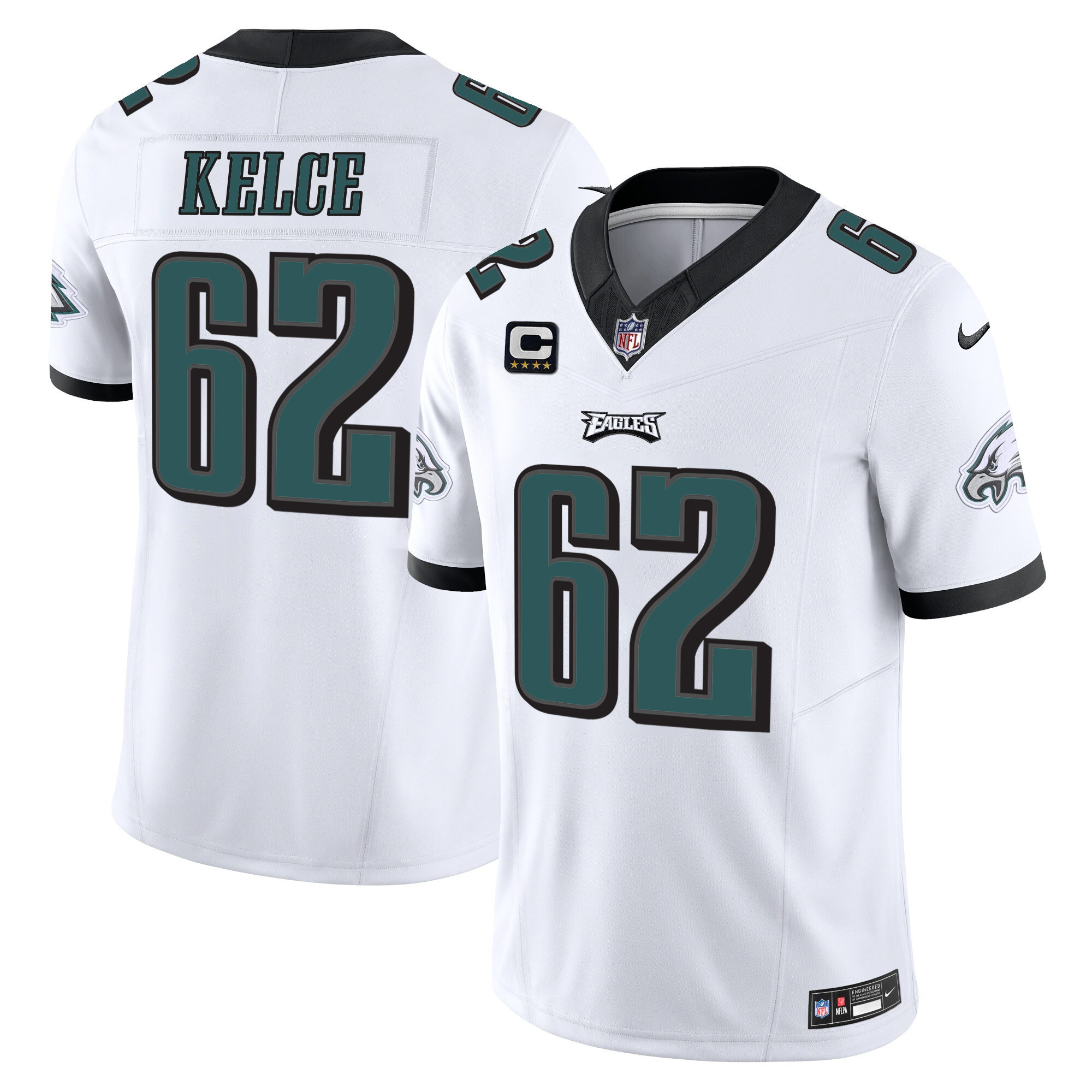Hunk Wear - Jason Kelce Men's Philadelphia Eagles Vapor Limited White Jersey