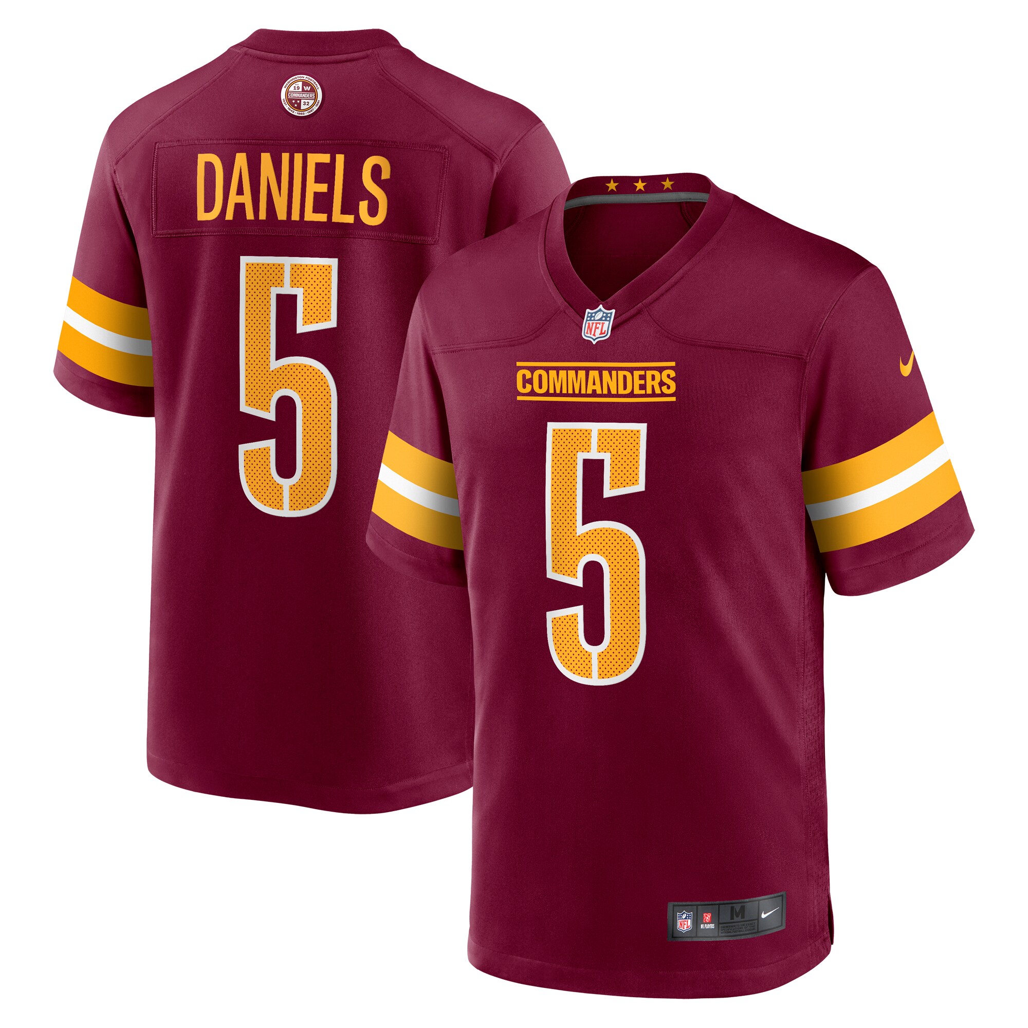 Hunk Wear - Jayden Daniels Washington Commanders Nike 2024 NFL Draft First Round Pick Player Game Jersey ' Burgundy
