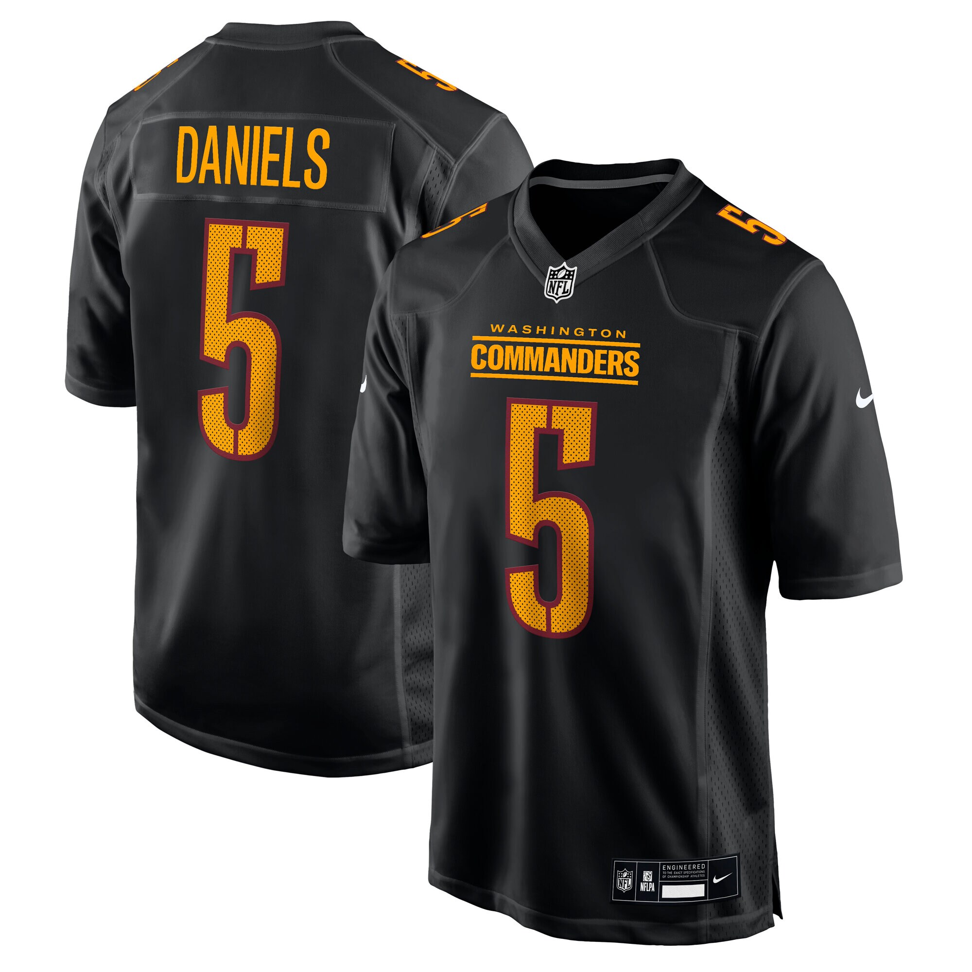 Hunk Wear - Jayden Daniels Washington Commanders Nike Fashion Jersey ' Carbon Black