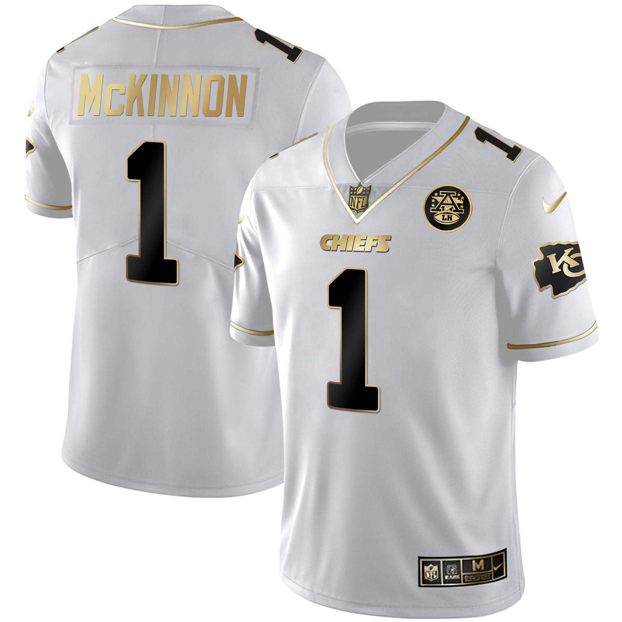 Hunk Wear - Jerick McKinnon Men's Kansas City Chiefs White Gold & Black Gold White Gold Jersey