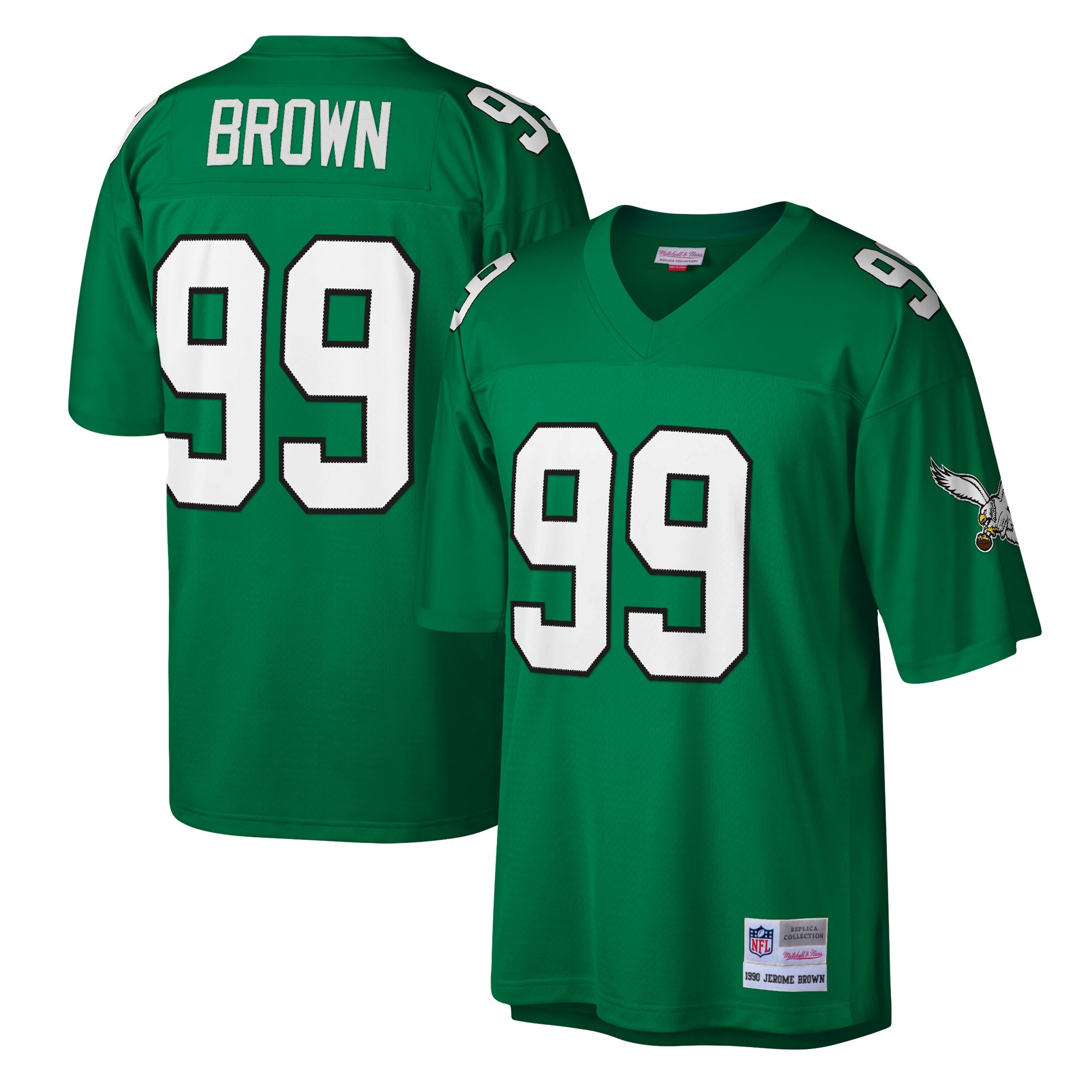 Hunk Wear - Jerome Brown Philadelphia Eagles Mitchell Ness Legacy Replica Jersey Kelly Green